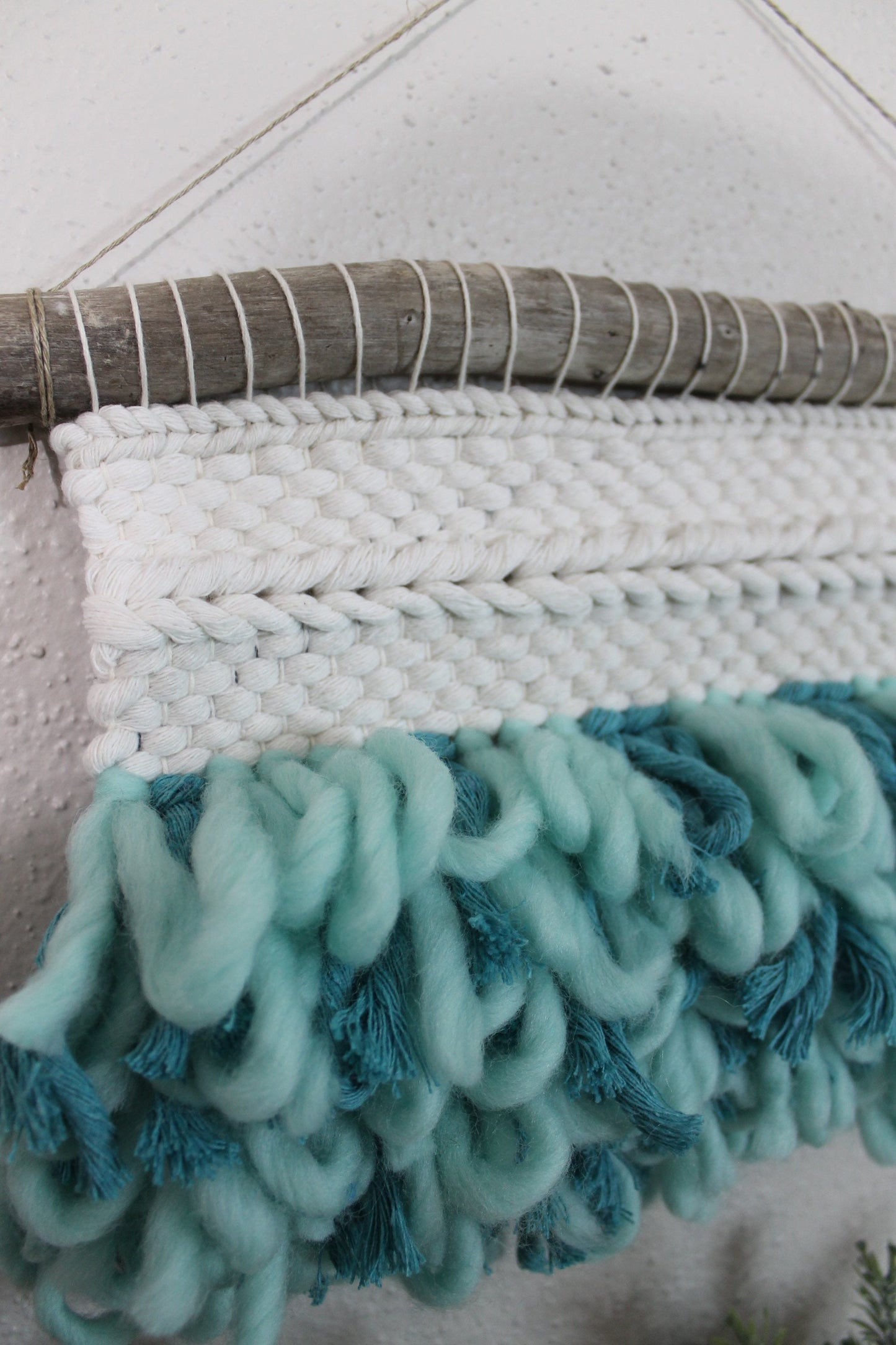 Mini peach blue woven wall hanging | wall art | weaving | woven tapestry | wall decor | wall tapestry | home decor | tapestry