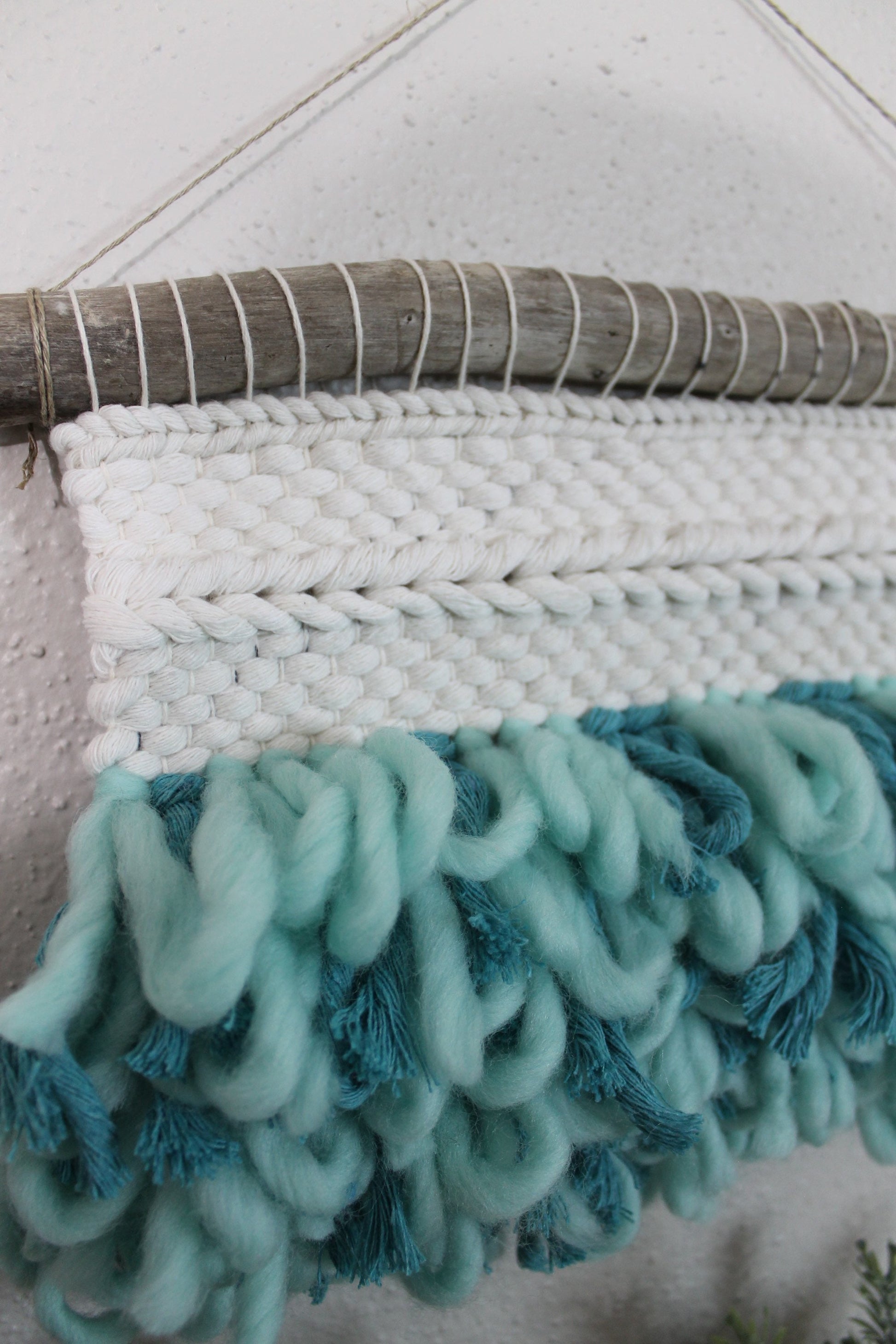 Mini peach blue woven wall hanging | wall art | weaving | woven tapestry | wall decor | wall tapestry | home decor | tapestry