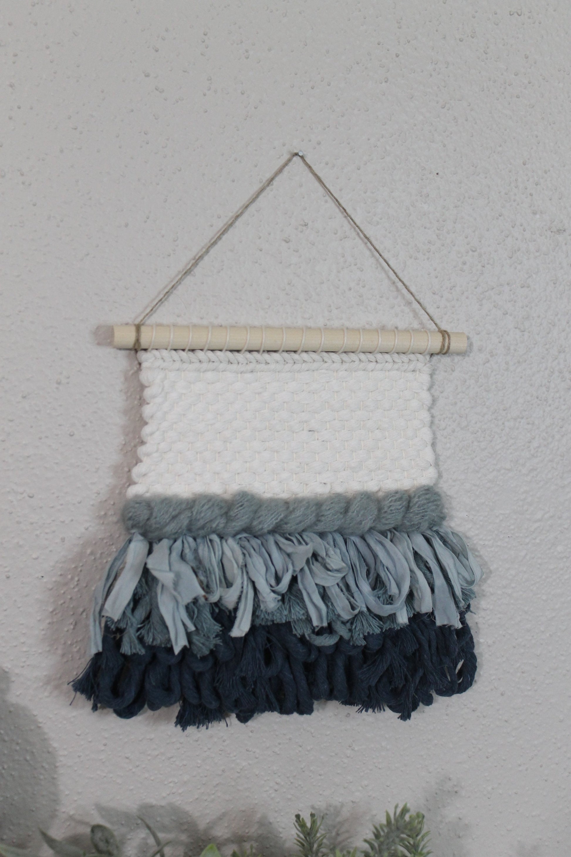 Mini green blue woven wall hanging | wall art | weaving | woven tapestry | wall decor | wall tapestry | home decor | tapestry