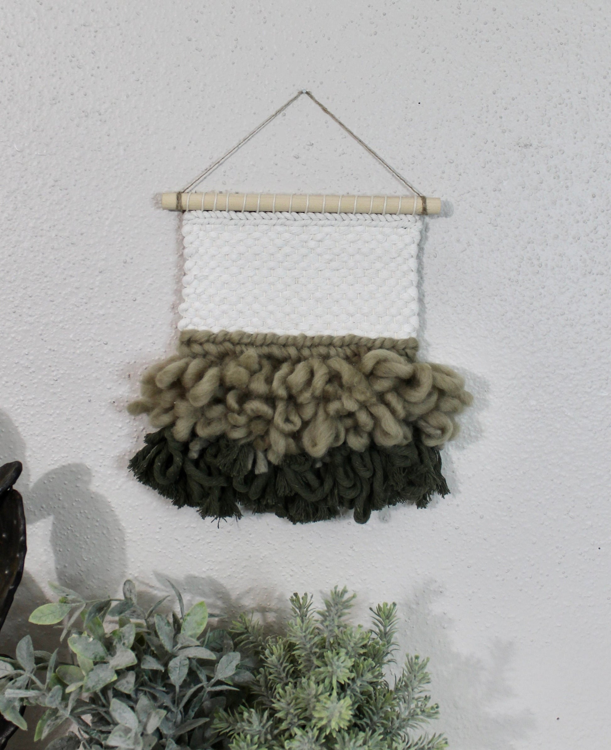 Mini green blue woven wall hanging | wall art | weaving | woven tapestry | wall decor | wall tapestry | home decor | tapestry