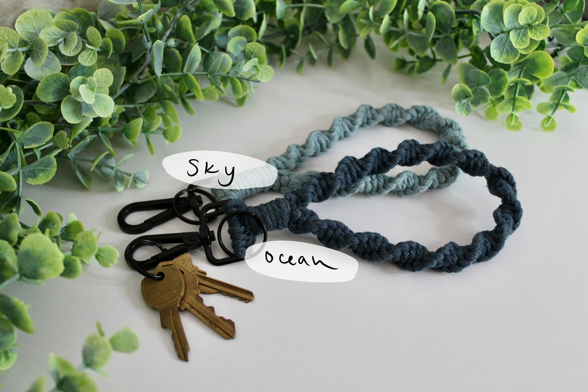 Macrame keychain wristlet | keychain with clip | boho | accessory | modern macrame | woven keychain | custom | gift idea | birthday