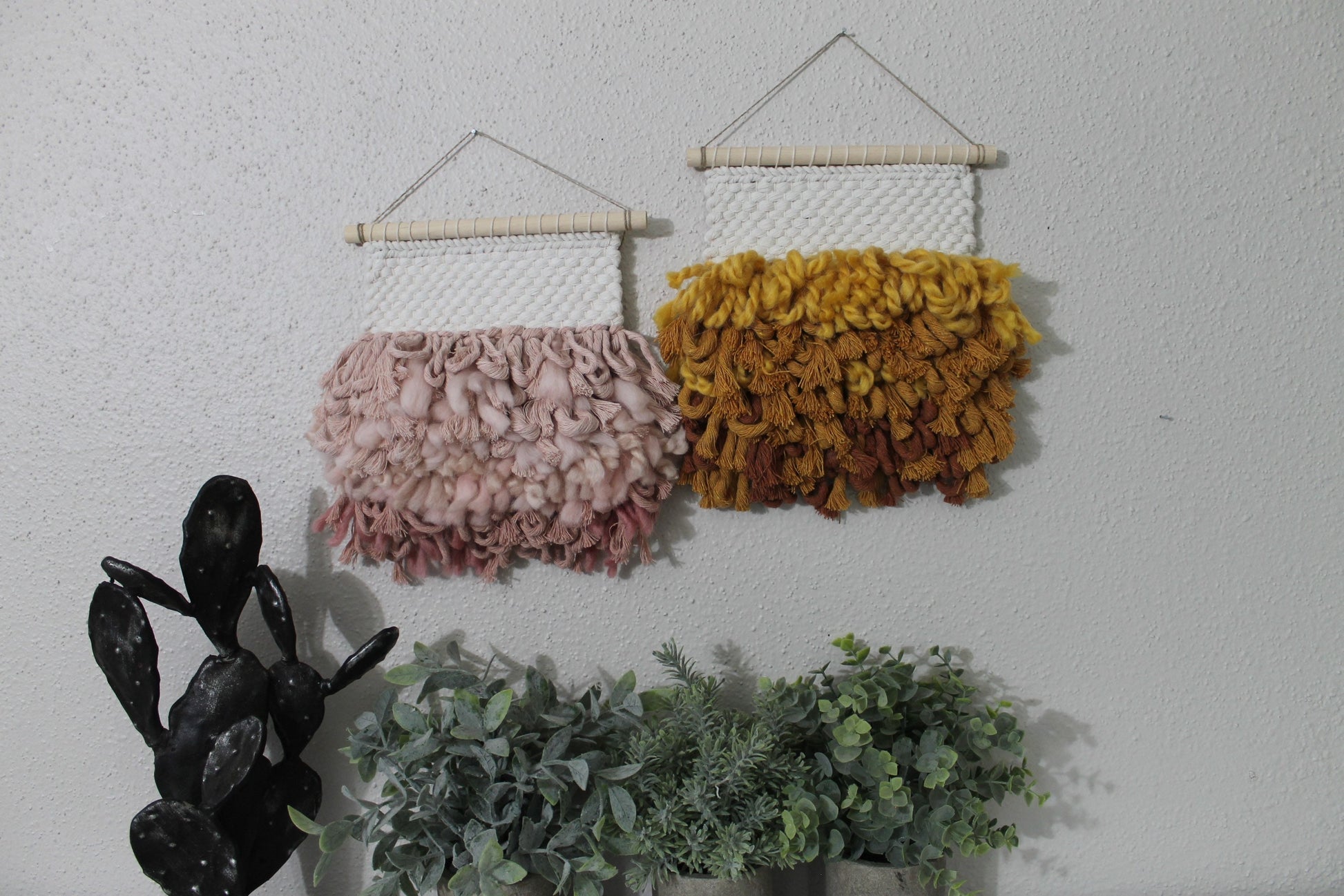 Mini orange pink woven wall hanging | wall art | weaving | woven tapestry | wall decor | wall tapestry | home decor | tapestry