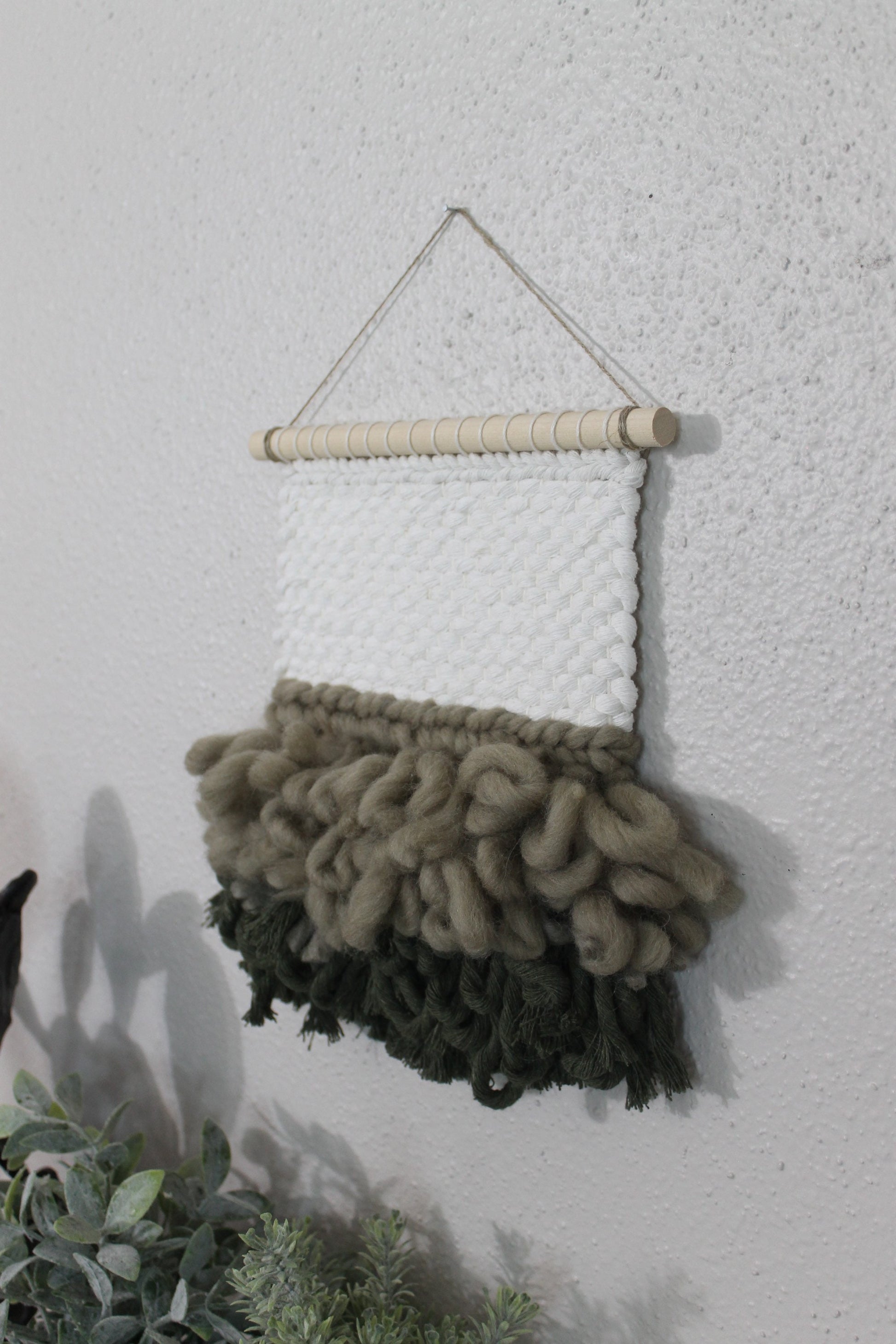 Mini green blue woven wall hanging | wall art | weaving | woven tapestry | wall decor | wall tapestry | home decor | tapestry