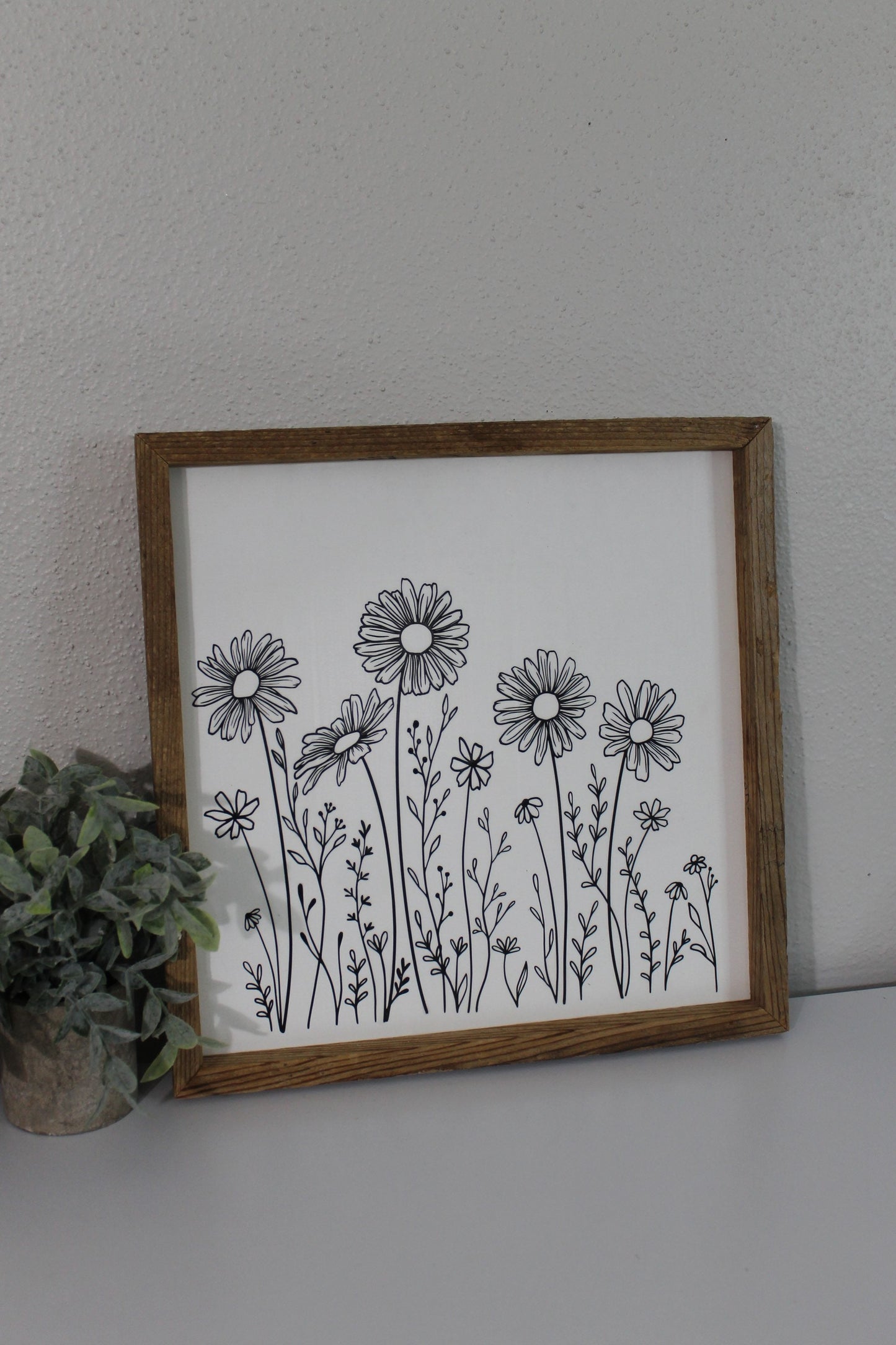Wildflower decor | botanical | handmade barnwood frame | farmhouse decor | home decor | wall decor | handmade decor | floral | picture frame