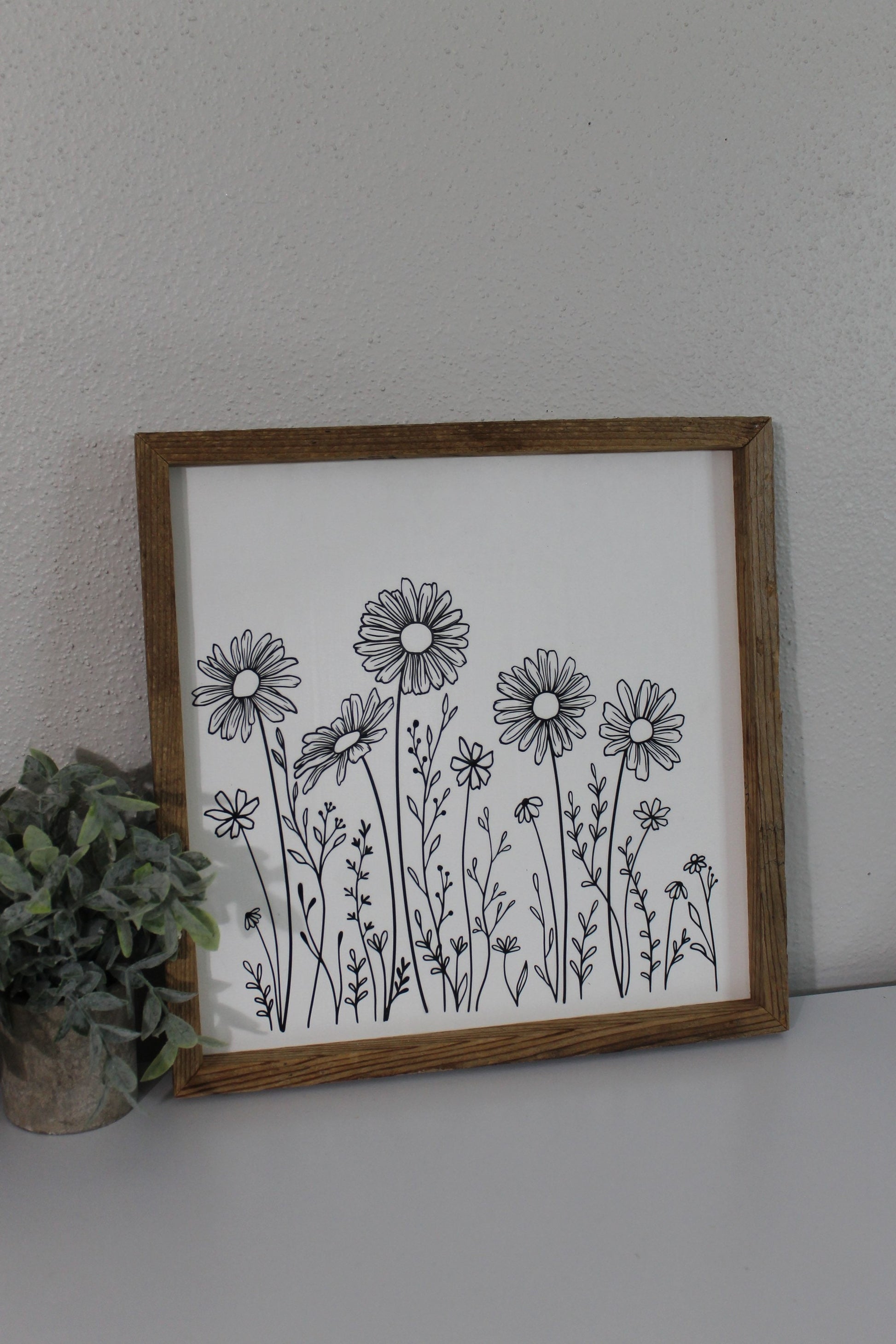 Wildflower decor | botanical | handmade barnwood frame | farmhouse decor | home decor | wall decor | handmade decor | floral | picture frame