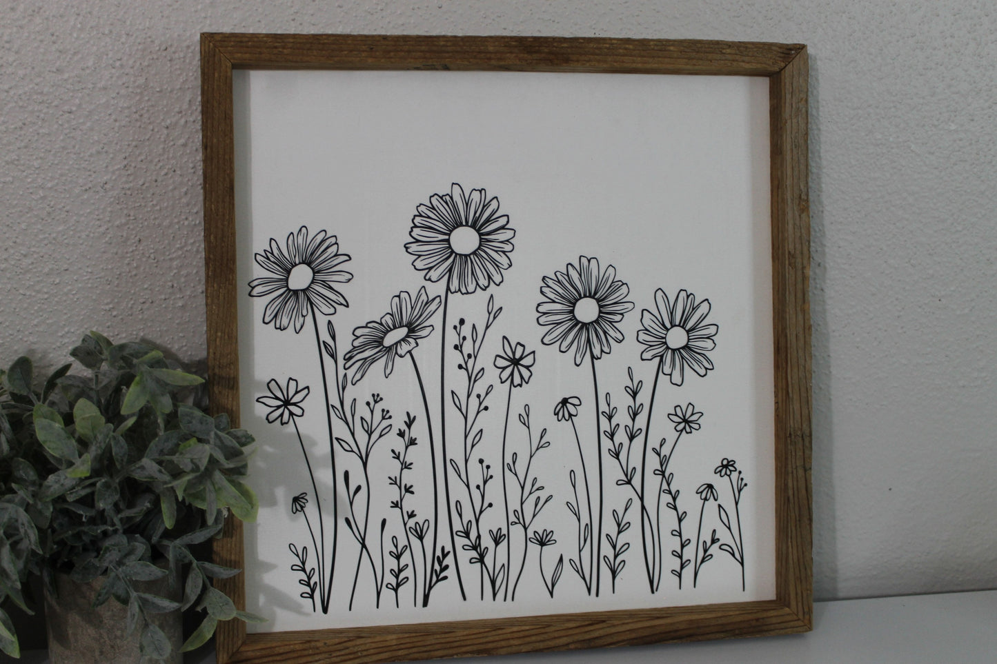 Wildflower decor | botanical | handmade barnwood frame | farmhouse decor | home decor | wall decor | handmade decor | floral | picture frame