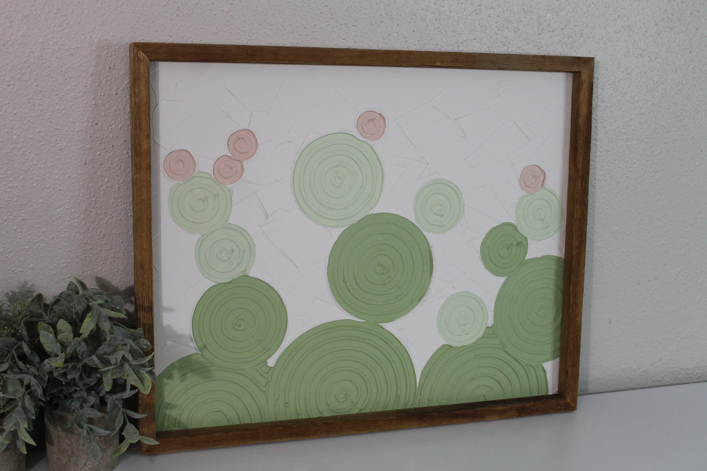 Cactus plaster decor | succulent | handmade barnwood frame | farmhouse decor | home decor | wall decor | handmade decor | plaster art