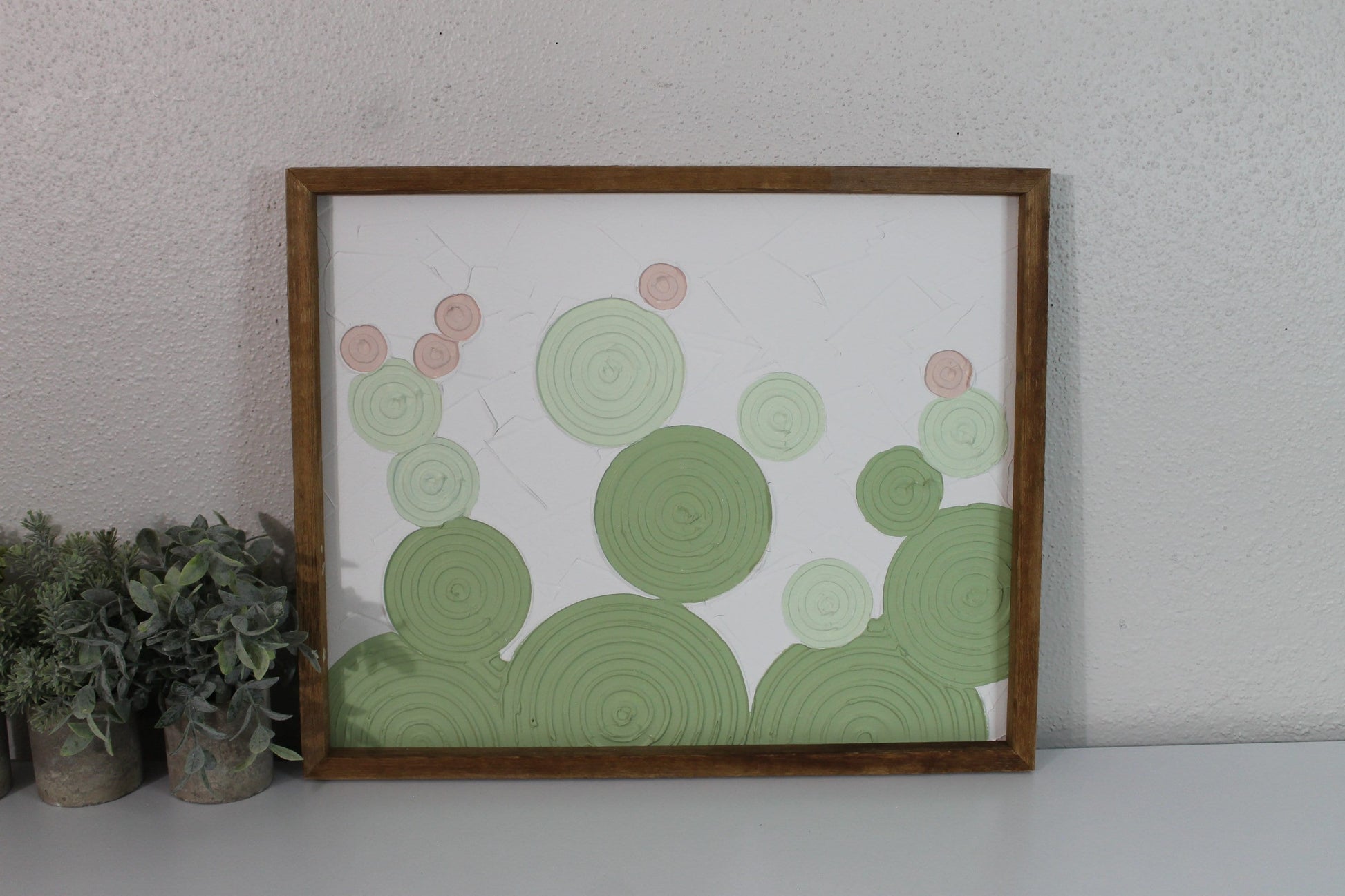 Cactus plaster decor | succulent | handmade barnwood frame | farmhouse decor | home decor | wall decor | handmade decor | plaster art