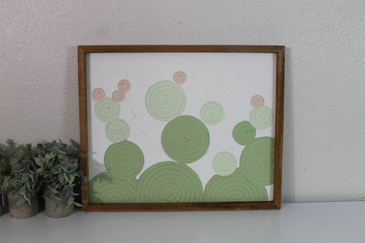 Cactus plaster decor | succulent | handmade barnwood frame | farmhouse decor | home decor | wall decor | handmade decor | plaster art