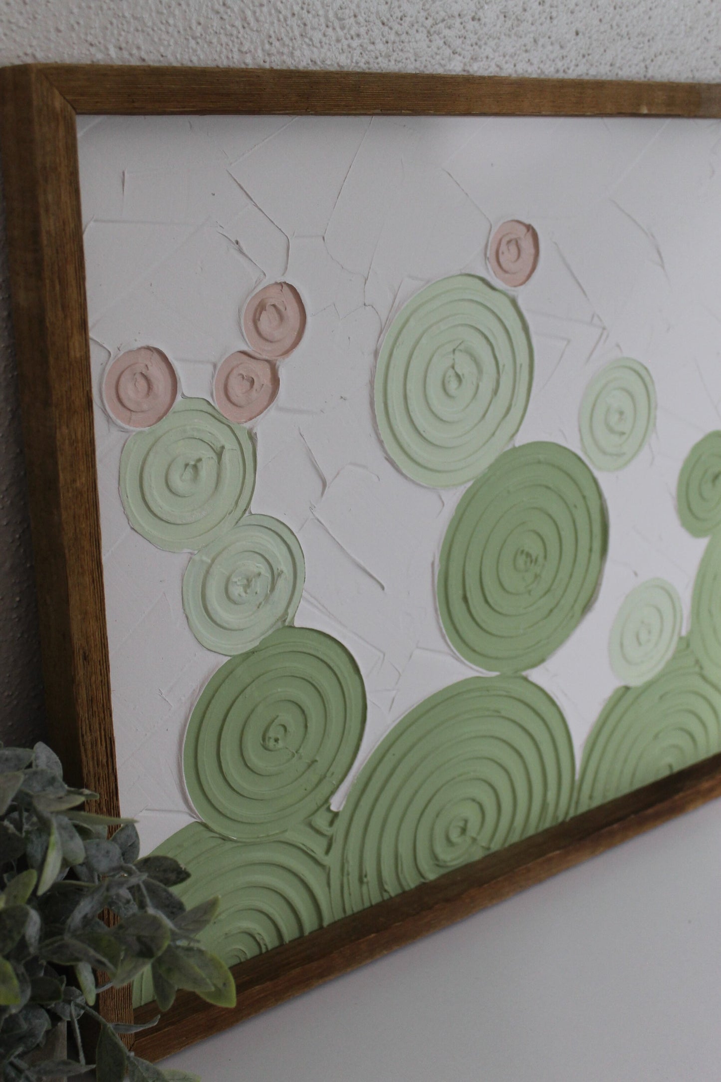 Cactus plaster decor | succulent | handmade barnwood frame | farmhouse decor | home decor | wall decor | handmade decor | plaster art