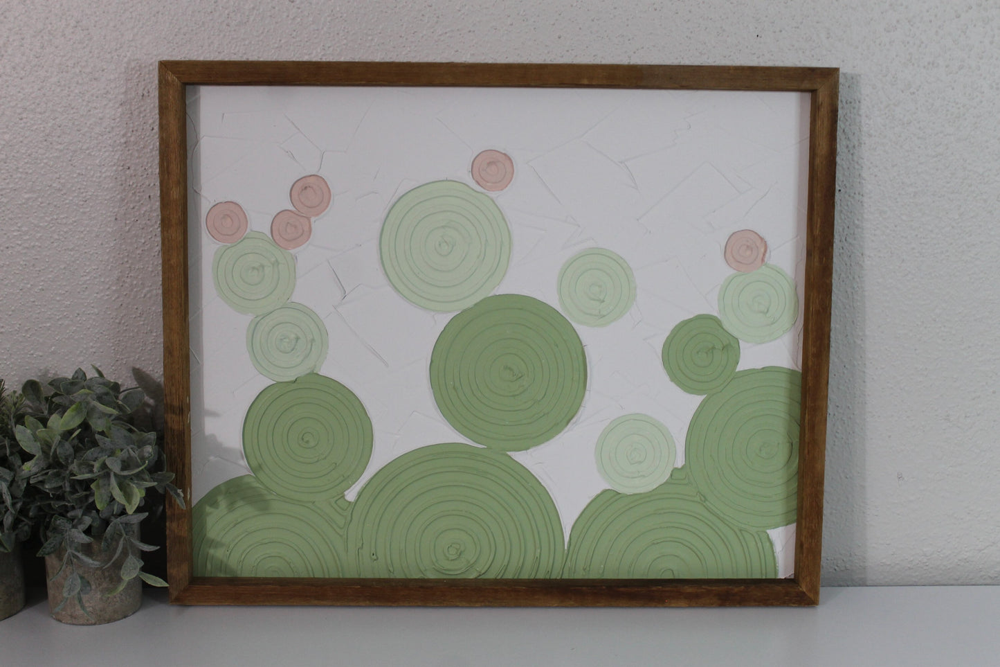 Cactus plaster decor | succulent | handmade barnwood frame | farmhouse decor | home decor | wall decor | handmade decor | plaster art
