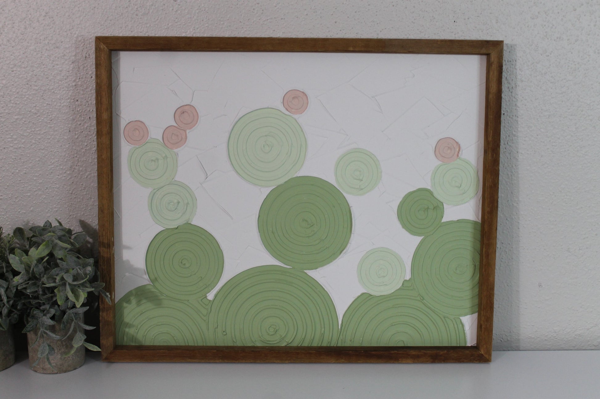 Cactus plaster decor | succulent | handmade barnwood frame | farmhouse decor | home decor | wall decor | handmade decor | plaster art