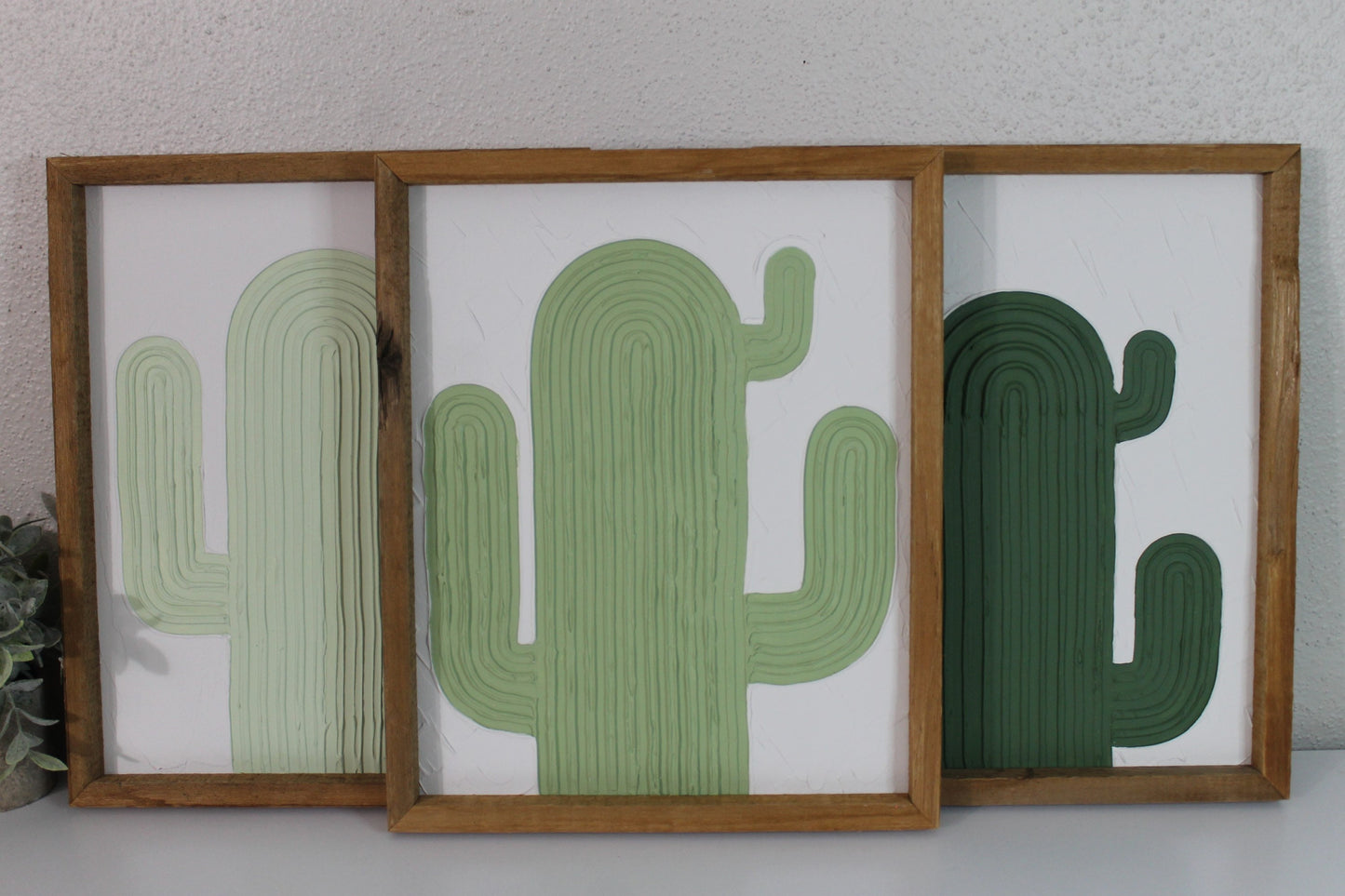 Cactus plaster decor | succulent | handmade barnwood frame | farmhouse decor | home decor | wall decor | handmade decor | plaster art