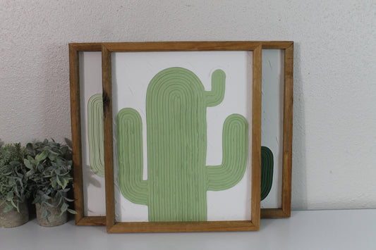 Cactus plaster decor | succulent | handmade barnwood frame | farmhouse decor | home decor | wall decor | handmade decor | plaster art