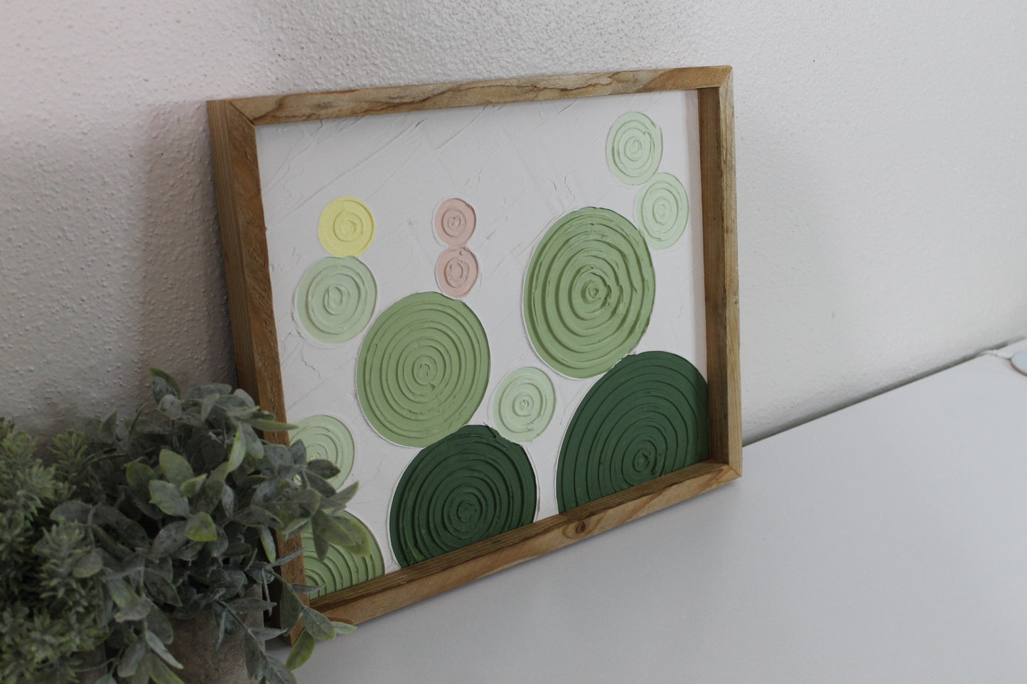 Cactus plaster decor | succulent | handmade barnwood frame | farmhouse decor | home decor | wall decor | handmade decor | plaster art
