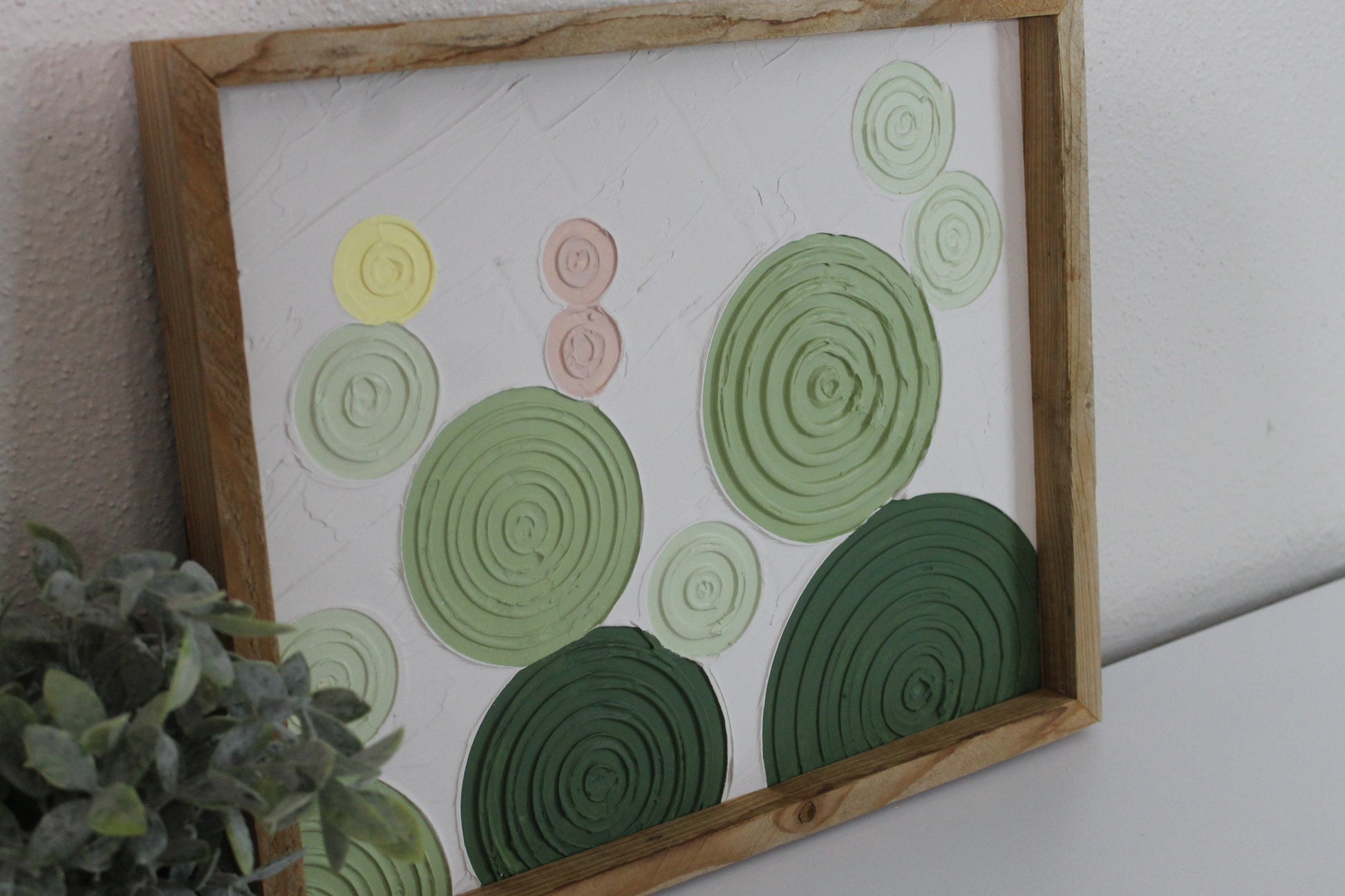 Cactus plaster decor | succulent | handmade barnwood frame | farmhouse decor | home decor | wall decor | handmade decor | plaster art