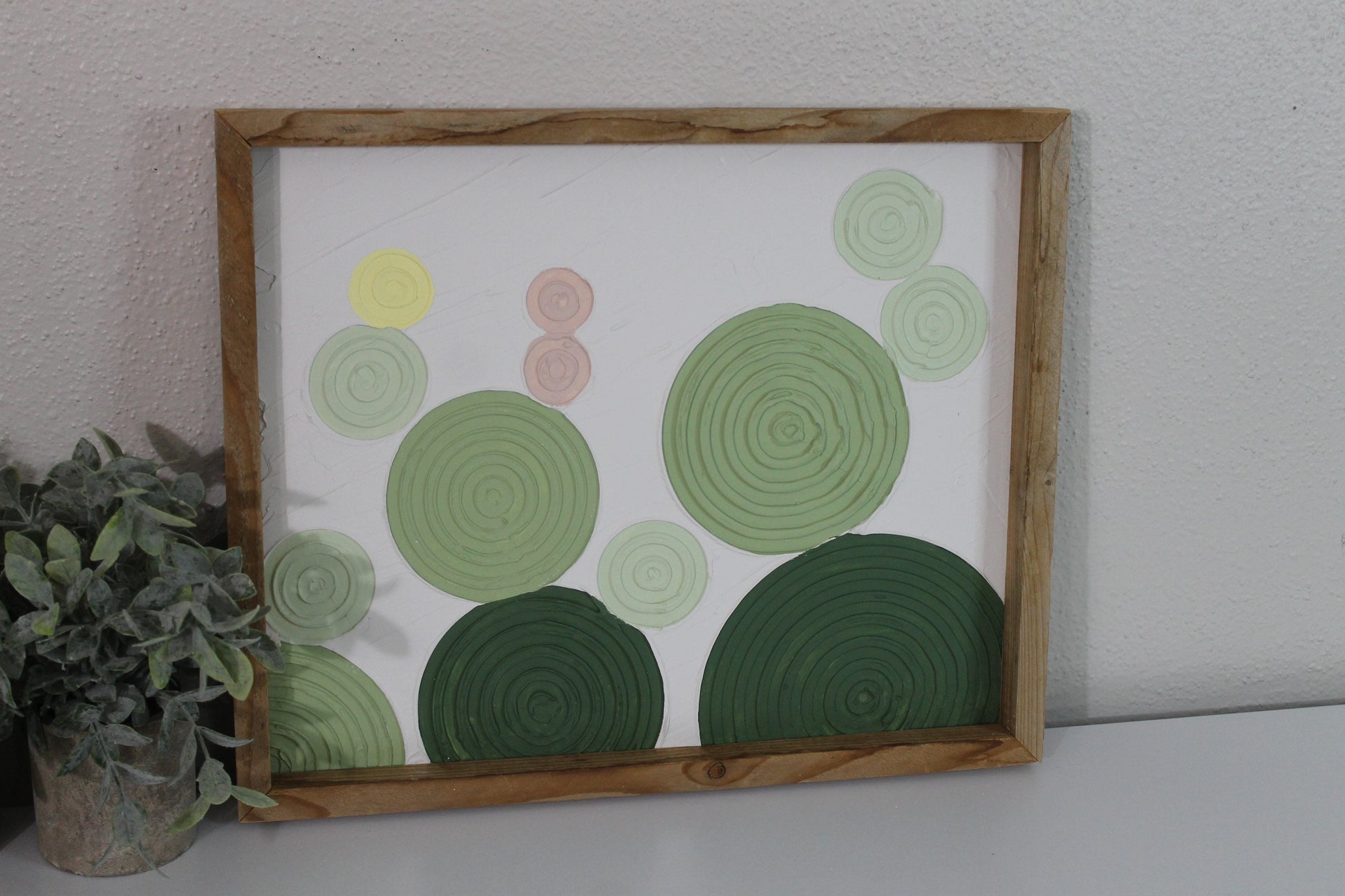 Cactus plaster decor | succulent | handmade barnwood frame | farmhouse decor | home decor | wall decor | handmade decor | plaster art