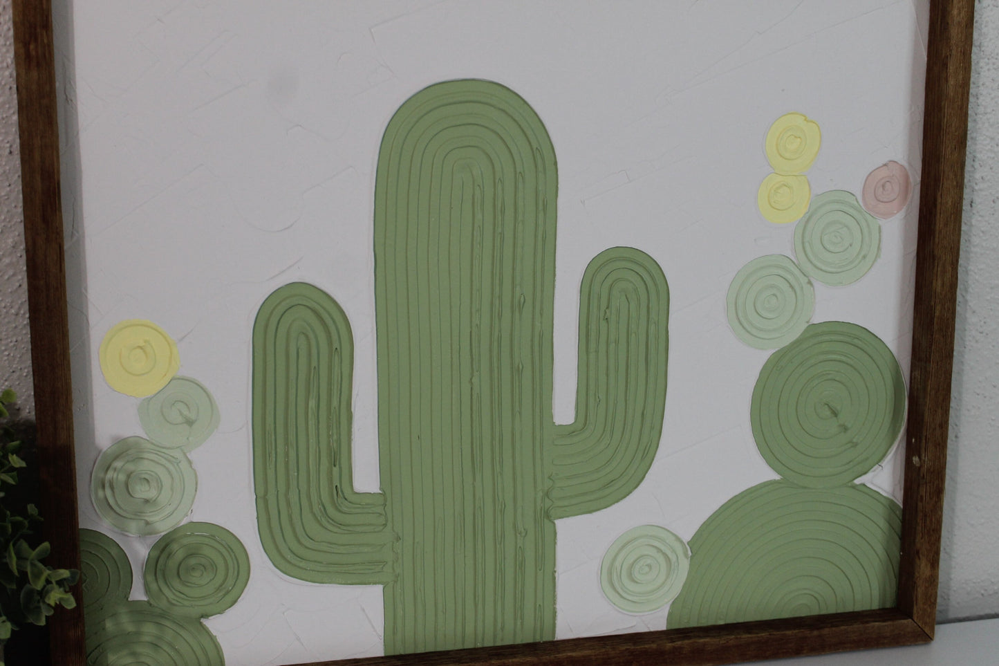 Cactus plaster decor | succulent | handmade barnwood frame | farmhouse decor | home decor | wall decor | handmade decor | plaster art
