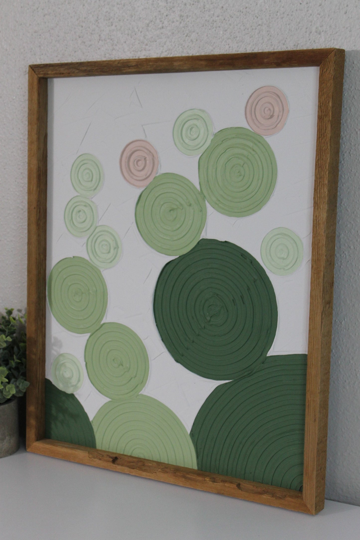 Cactus plaster decor | succulent | handmade barnwood frame | farmhouse decor | home decor | wall decor | handmade decor | plaster art