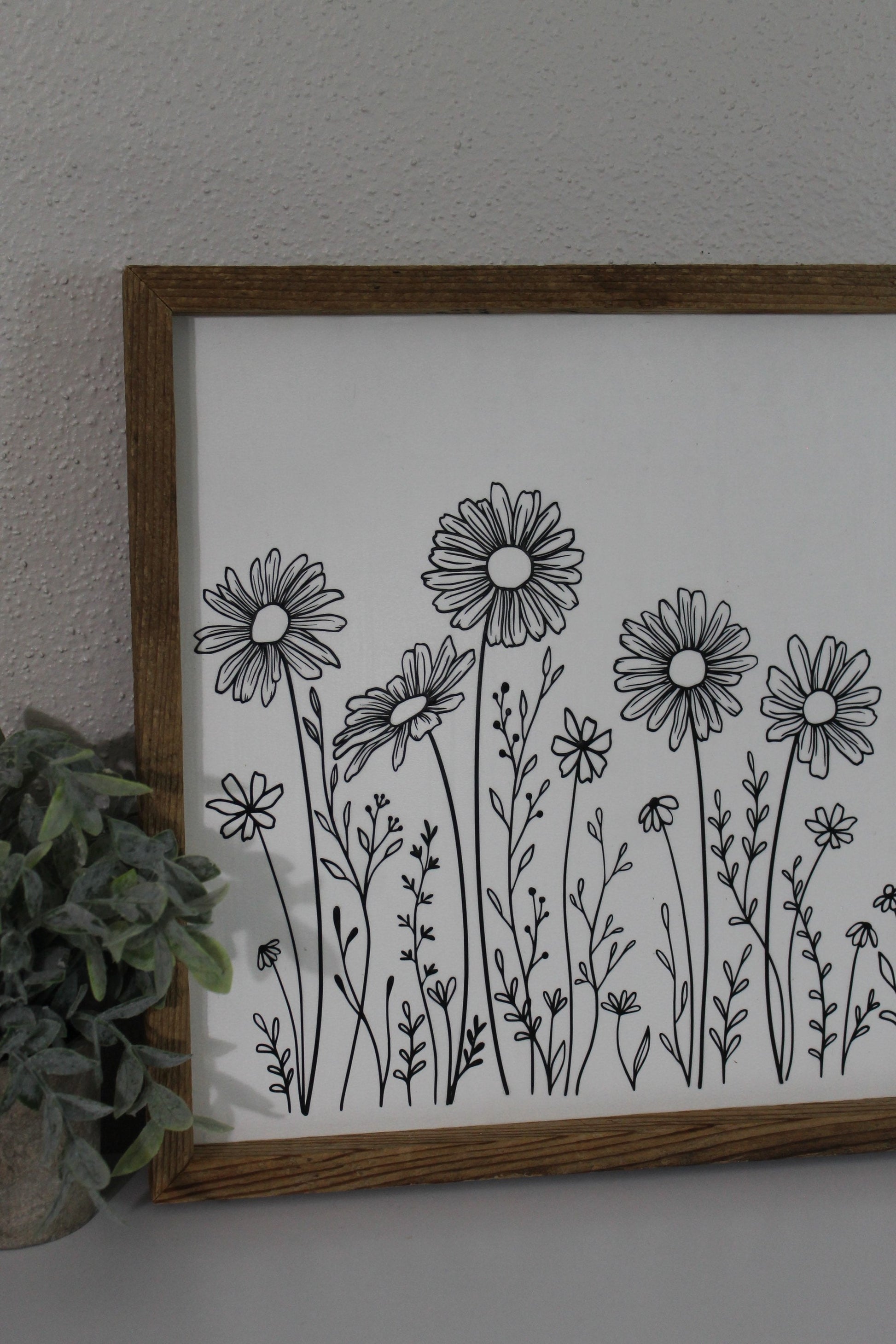 Wildflower decor | botanical | handmade barnwood frame | farmhouse decor | home decor | wall decor | handmade decor | floral | picture frame