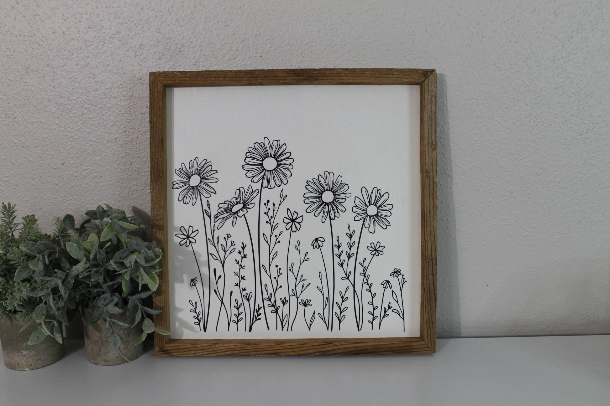 Wildflower decor | botanical | handmade barnwood frame | farmhouse decor | home decor | wall decor | handmade decor | floral | picture frame
