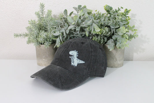 Dino hat embroidery | blue | dinosaur | baseball cap | hand embroidery | gift idea
