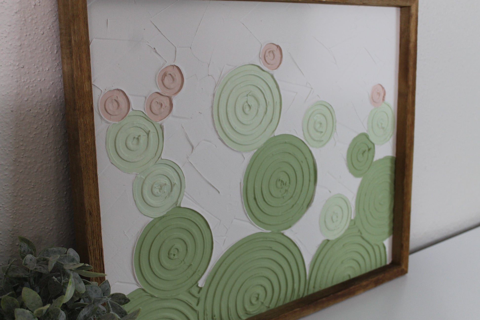 Cactus plaster decor | succulent | handmade barnwood frame | farmhouse decor | home decor | wall decor | handmade decor | plaster art