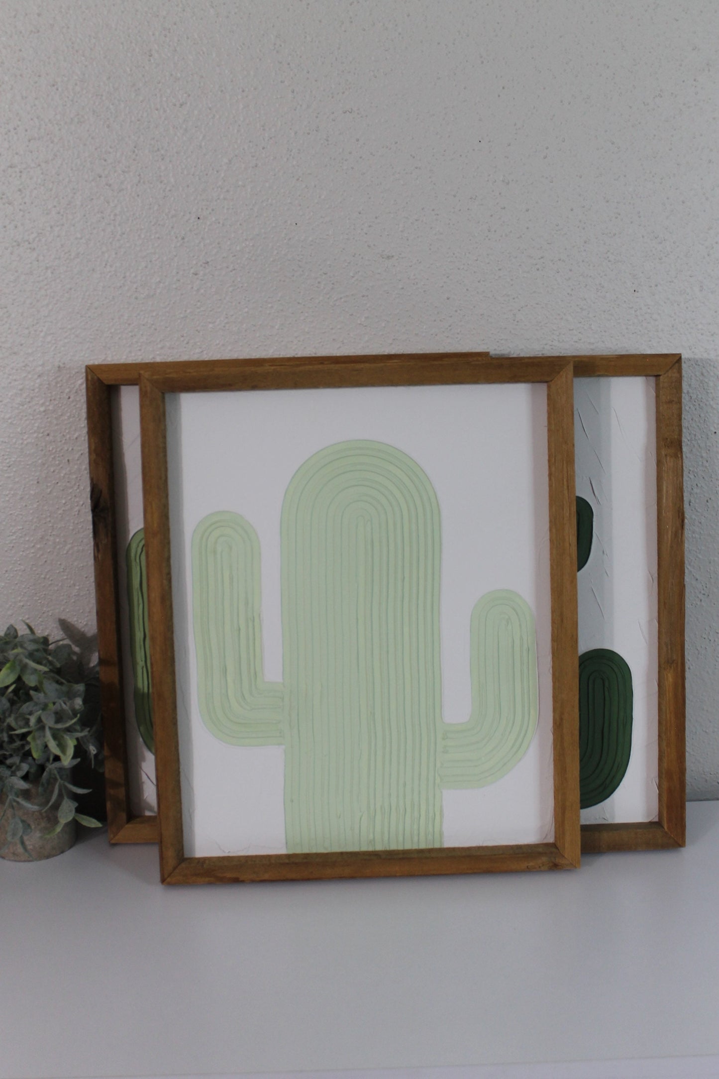Cactus plaster decor | succulent | handmade barnwood frame | farmhouse decor | home decor | wall decor | handmade decor | plaster art