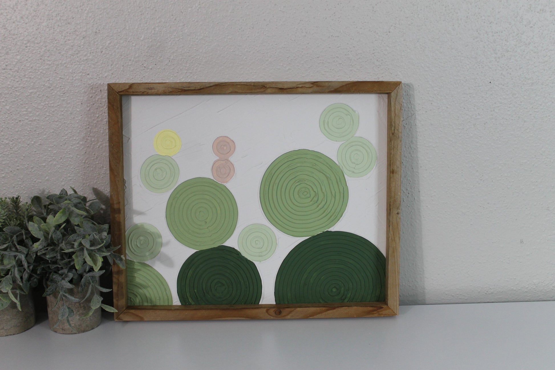 Cactus plaster decor | succulent | handmade barnwood frame | farmhouse decor | home decor | wall decor | handmade decor | plaster art