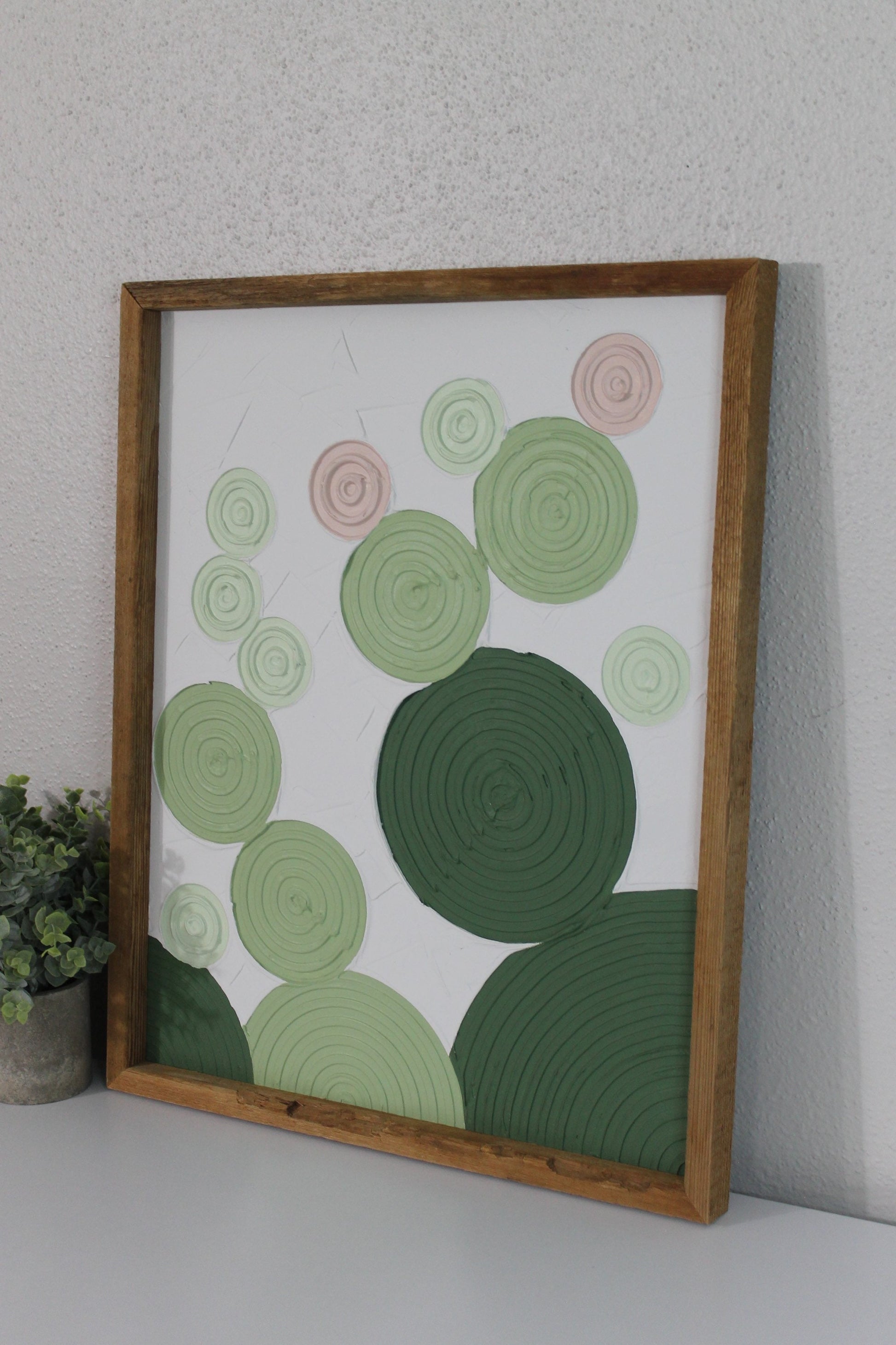 Cactus plaster decor | succulent | handmade barnwood frame | farmhouse decor | home decor | wall decor | handmade decor | plaster art
