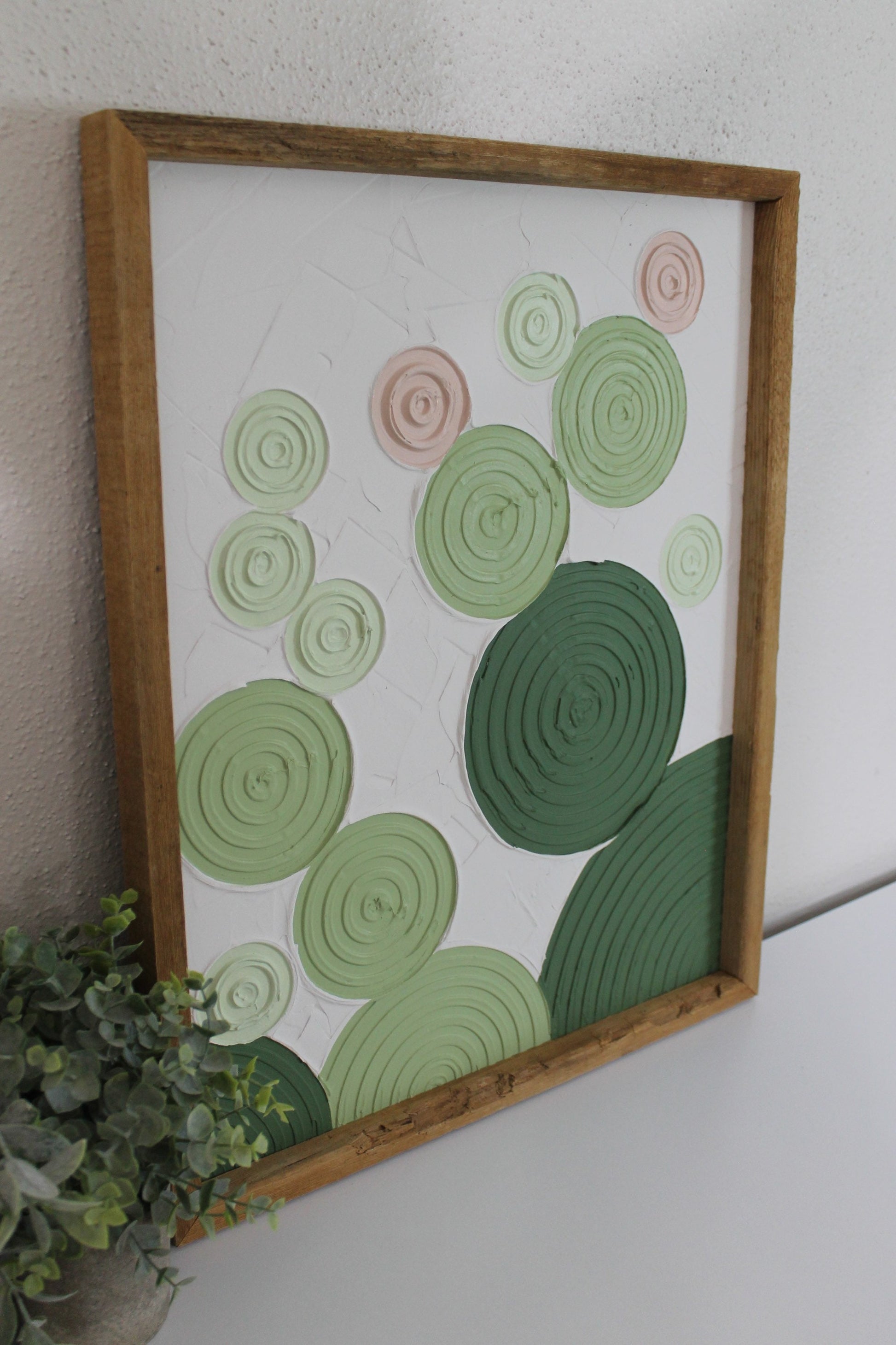 Cactus plaster decor | succulent | handmade barnwood frame | farmhouse decor | home decor | wall decor | handmade decor | plaster art