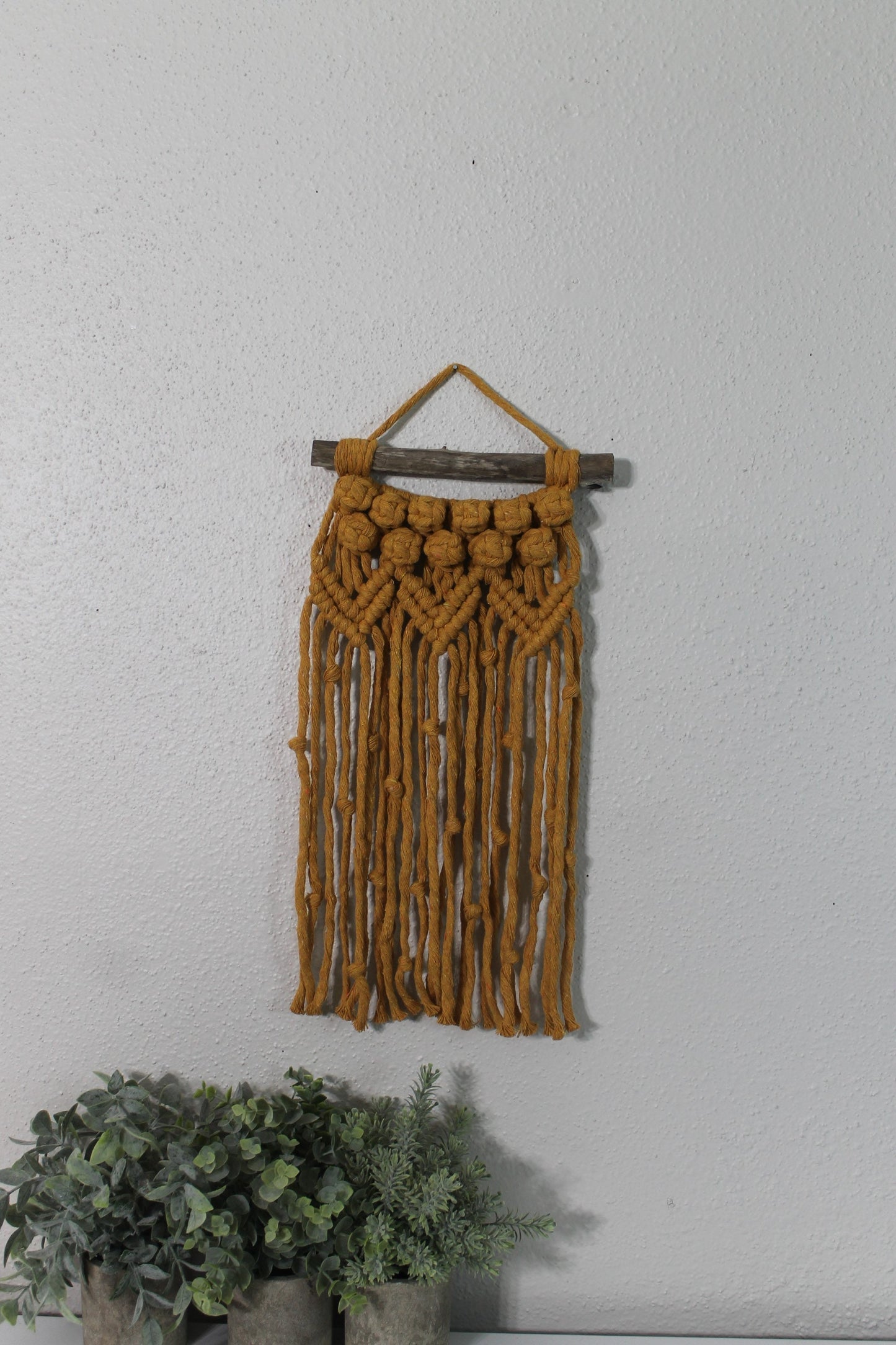 Small mustard macrame wall hanging | wall art | boho | wall decor | wall tapestry | home decor
