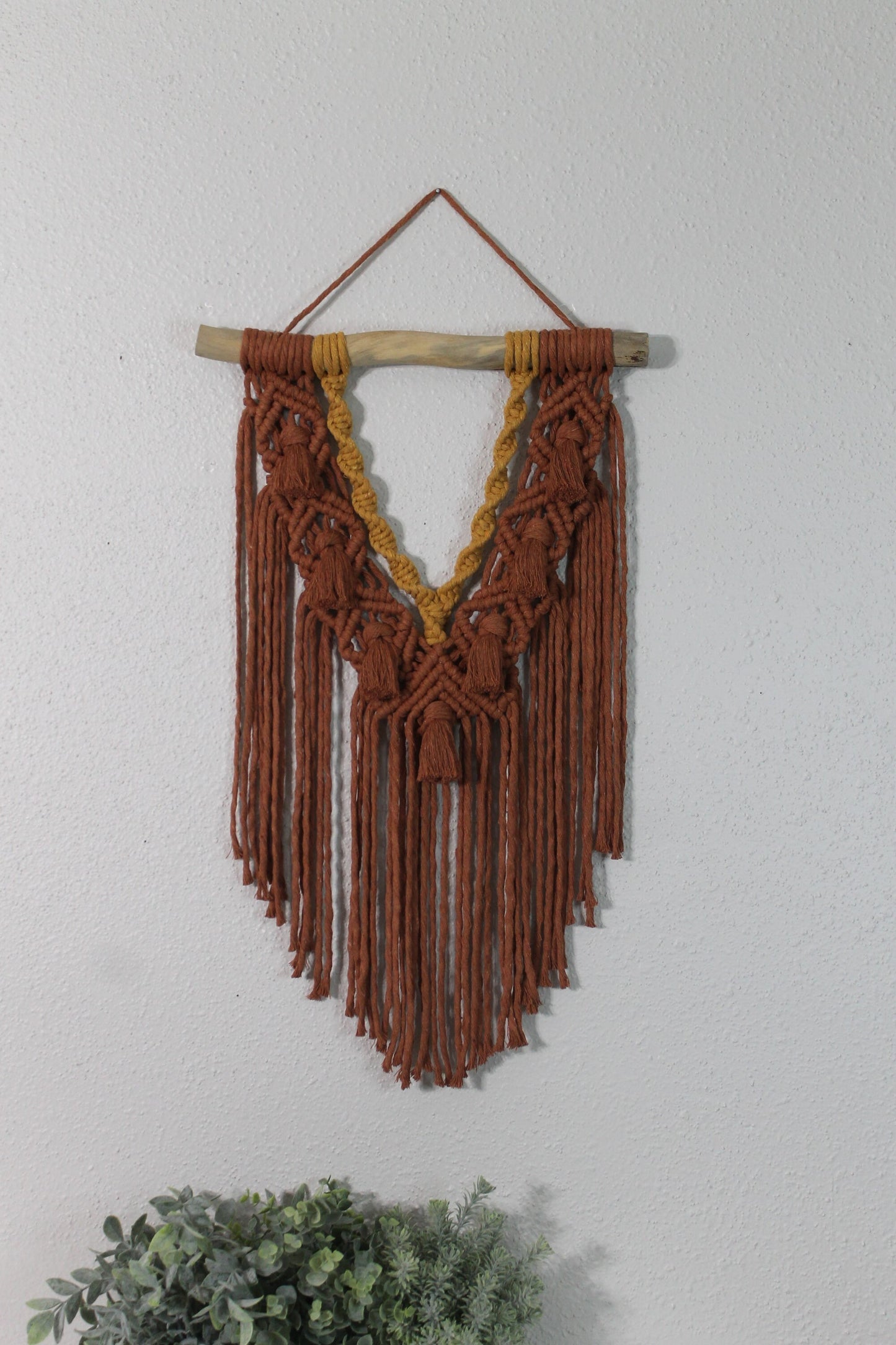 Large rust and mustard macrame wall hanging | wall art | boho | wall decor | wall tapestry | home decor