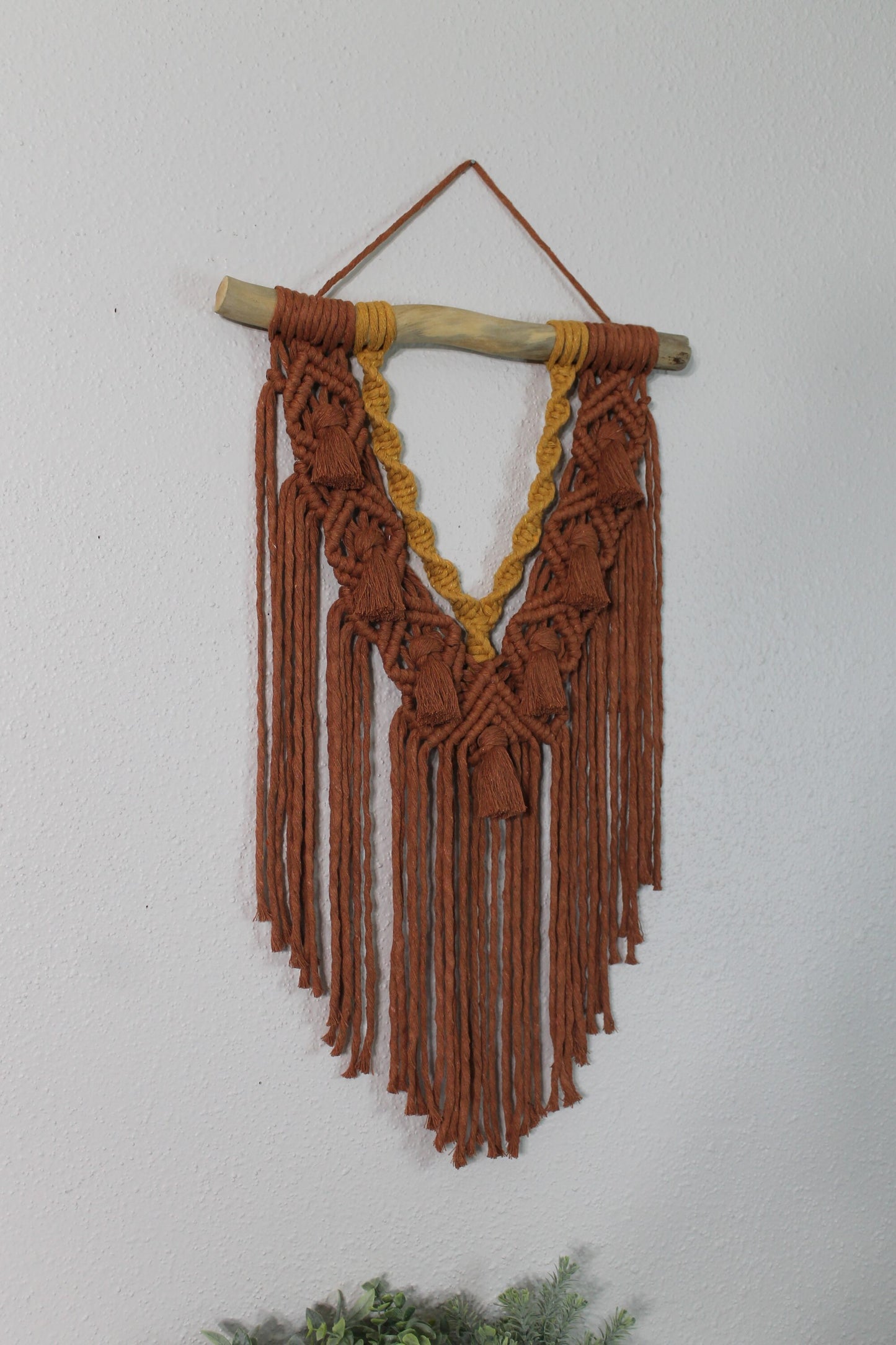 Large rust and mustard macrame wall hanging | wall art | boho | wall decor | wall tapestry | home decor