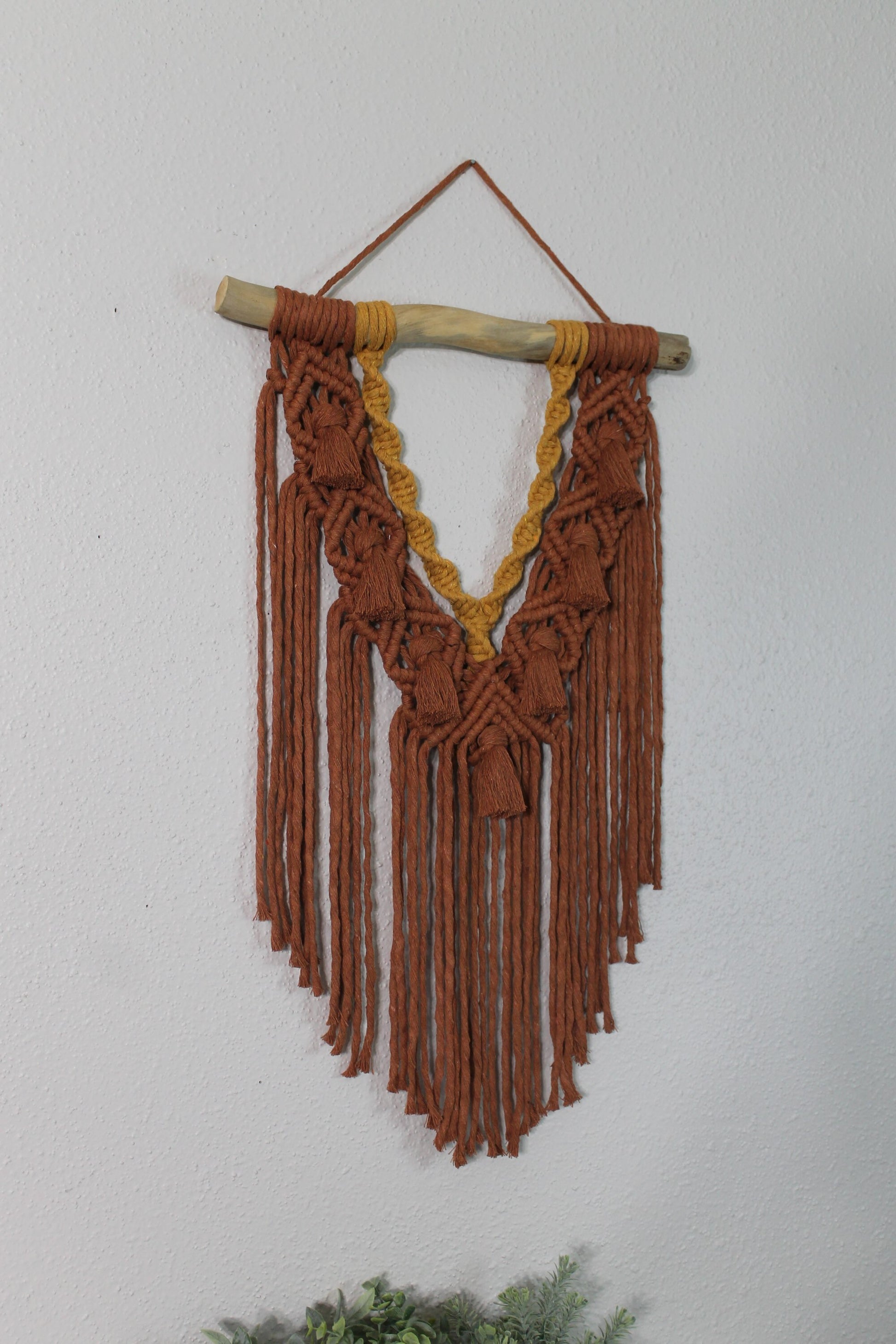 Large rust and mustard macrame wall hanging | wall art | boho | wall decor | wall tapestry | home decor