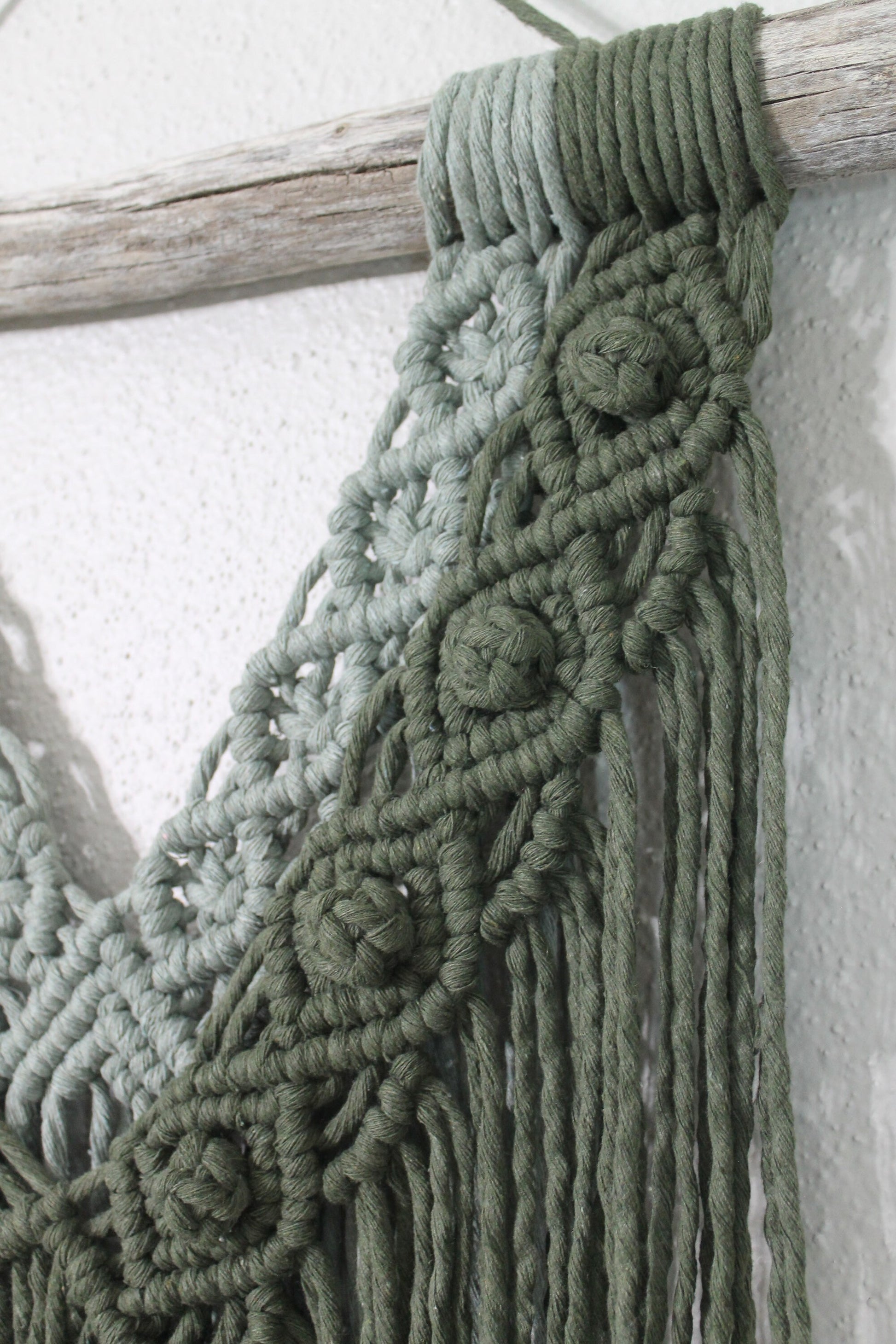 Large two tone green macrame wall hanging | wall art | boho | wall decor | wall tapestry | home decor