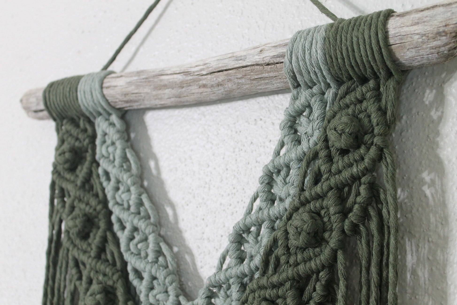 Large two tone green macrame wall hanging | wall art | boho | wall decor | wall tapestry | home decor