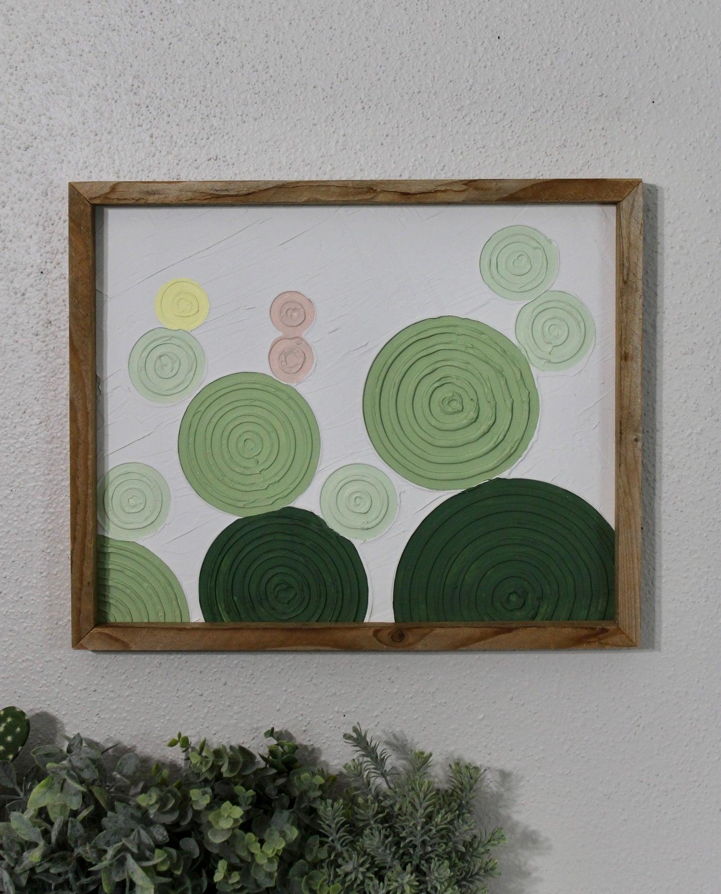 Cactus plaster decor | succulent | handmade barnwood frame | farmhouse decor | home decor | wall decor | handmade decor | plaster art
