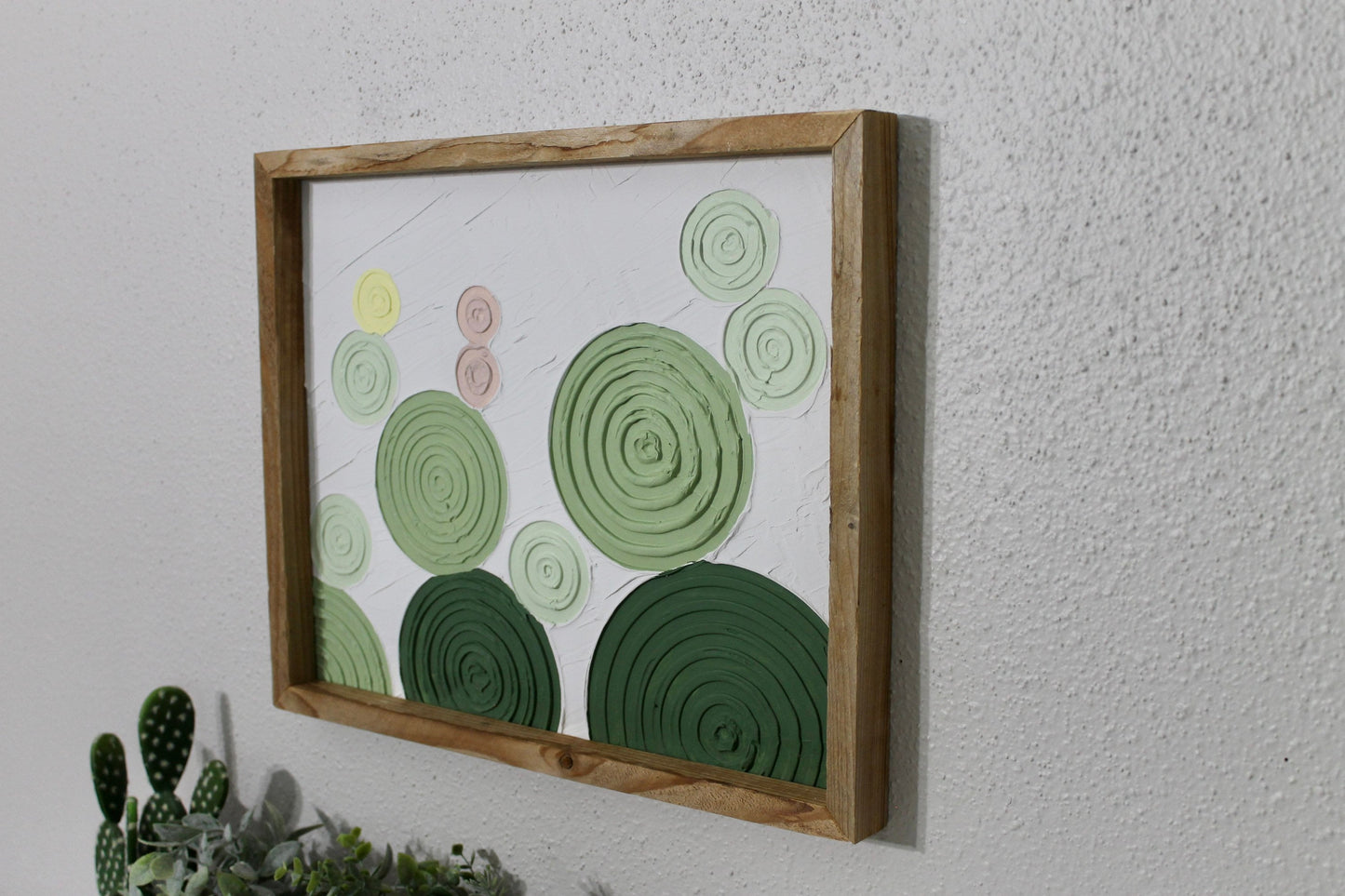 Cactus plaster decor | succulent | handmade barnwood frame | farmhouse decor | home decor | wall decor | handmade decor | plaster art