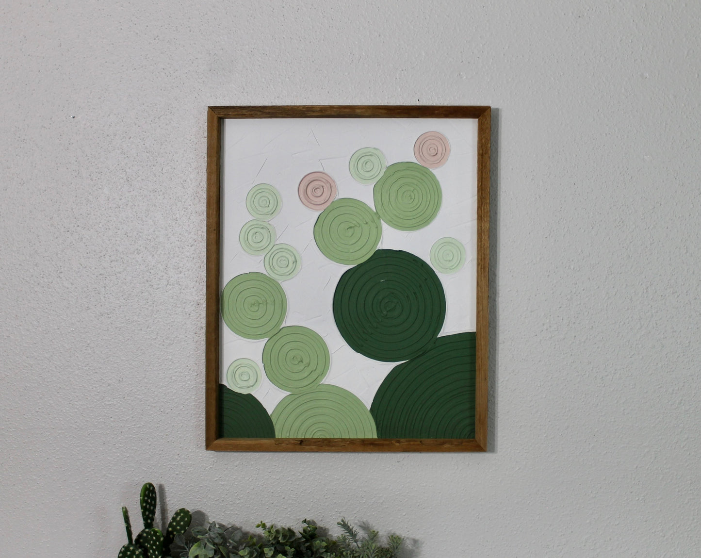 Cactus plaster decor | succulent | handmade barnwood frame | farmhouse decor | home decor | wall decor | handmade decor | plaster art