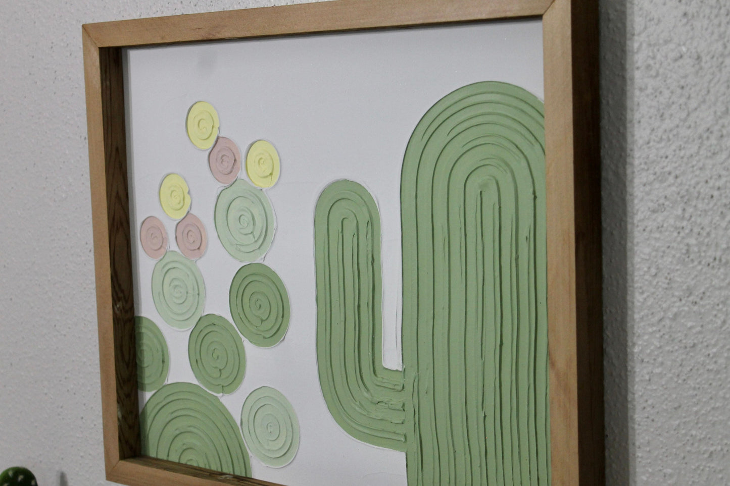 Cactus plaster decor | succulent | handmade barnwood frame | farmhouse decor | home decor | wall decor | handmade decor | plaster art