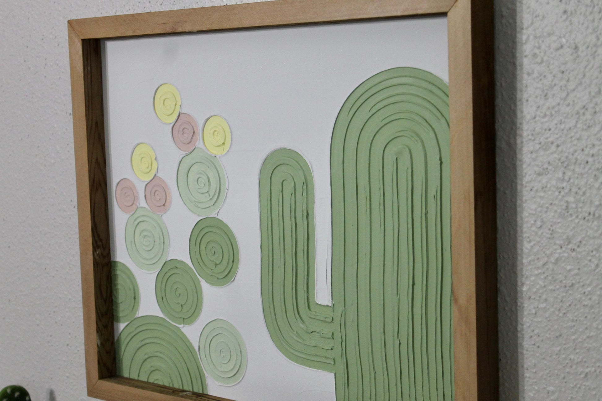 Cactus plaster decor | succulent | handmade barnwood frame | farmhouse decor | home decor | wall decor | handmade decor | plaster art