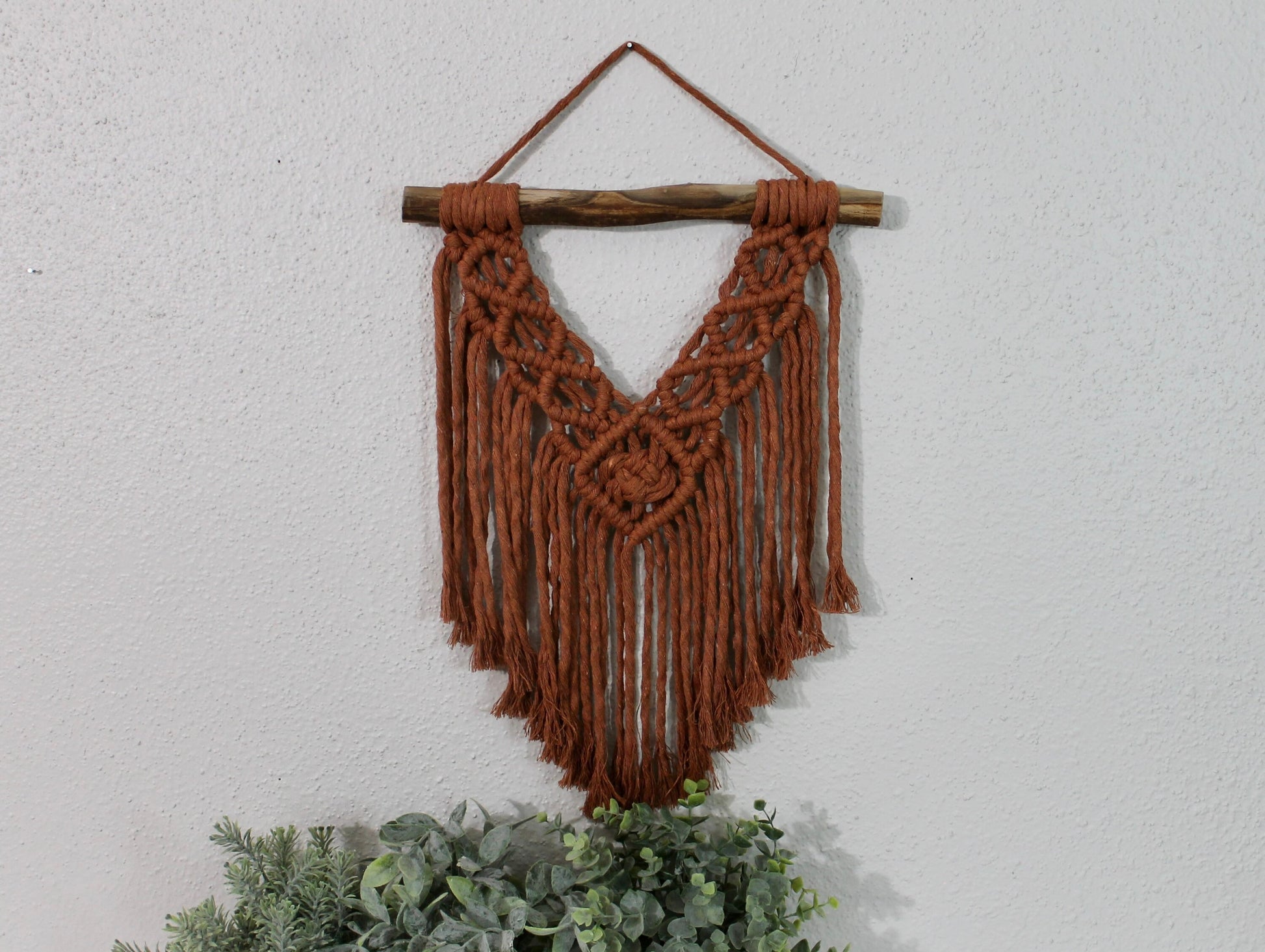 Small rust macrame wall hanging | wall art | boho | wall decor | wall tapestry | home decor