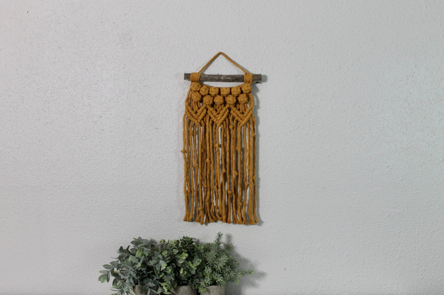 Small mustard macrame wall hanging | wall art | boho | wall decor | wall tapestry | home decor