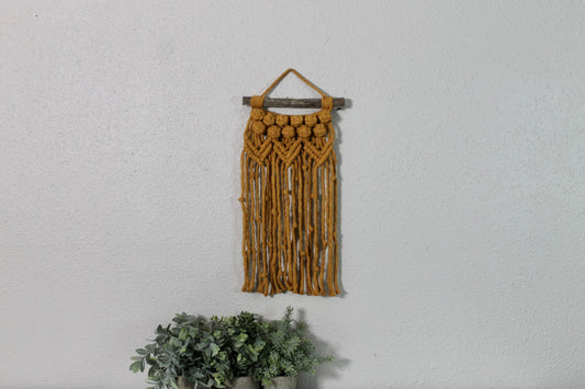 Small mustard macrame wall hanging | wall art | boho | wall decor | wall tapestry | home decor