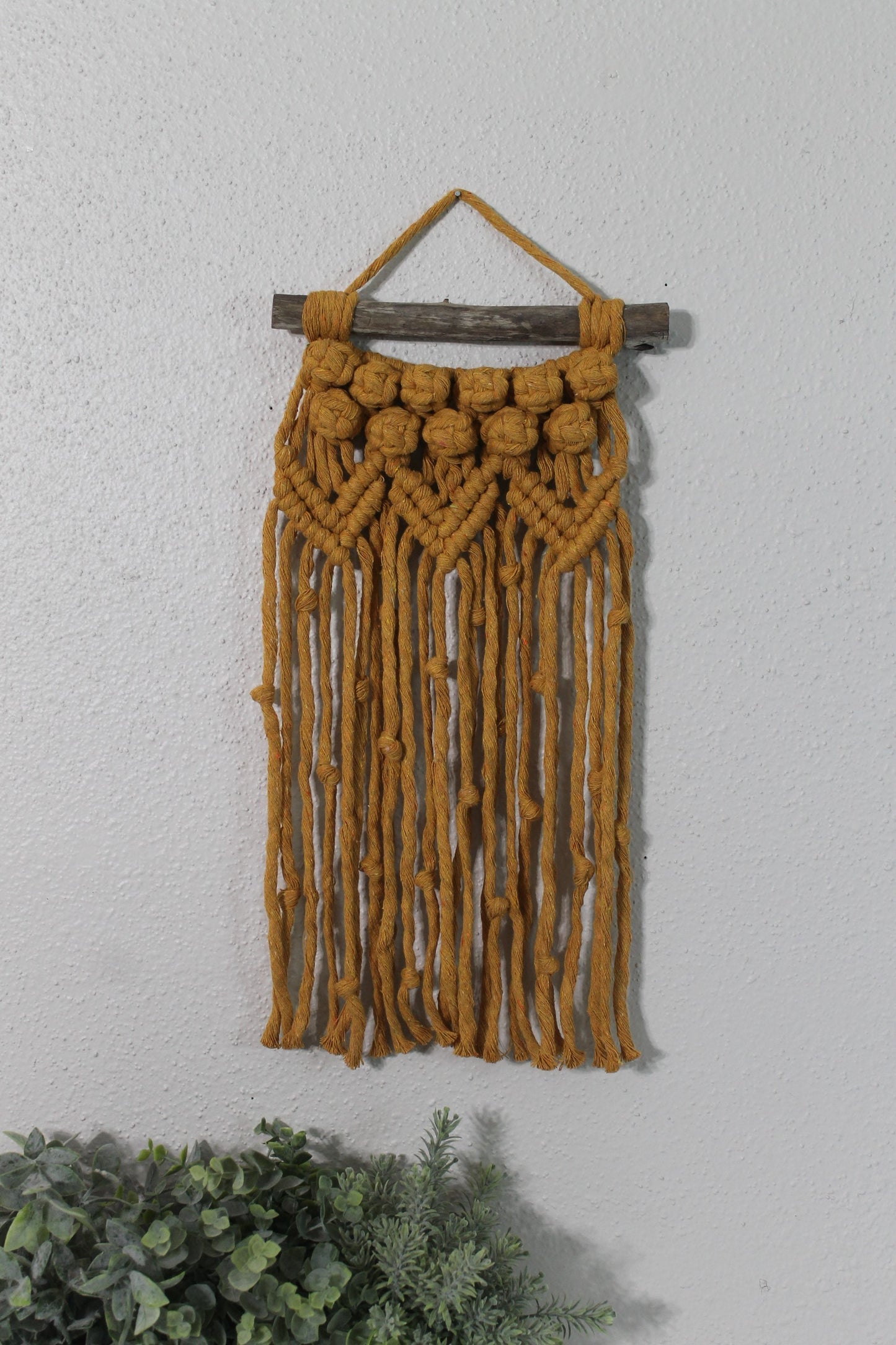 Small mustard macrame wall hanging | wall art | boho | wall decor | wall tapestry | home decor