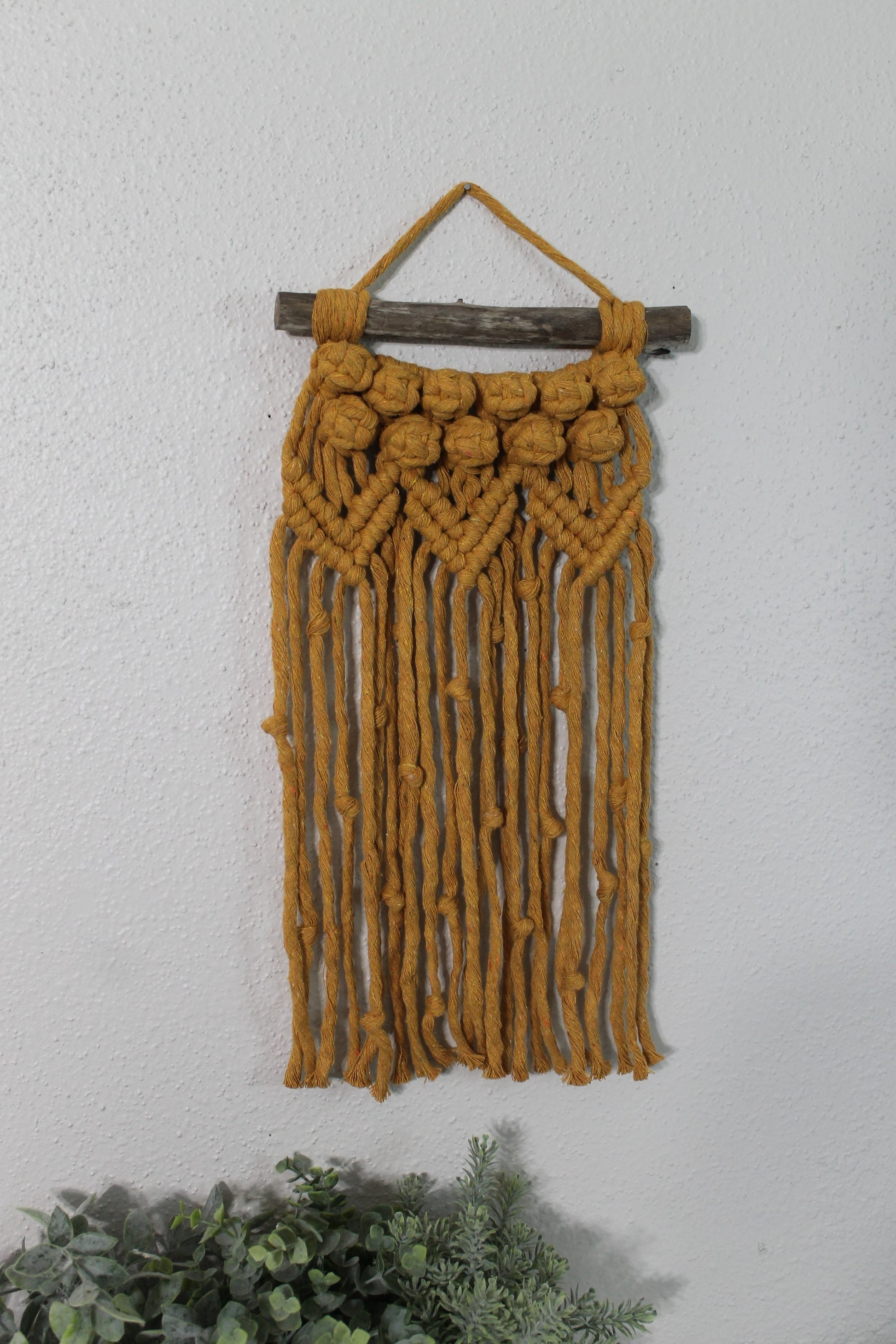 Small mustard macrame wall hanging | wall art | boho | wall decor | wall tapestry | home decor