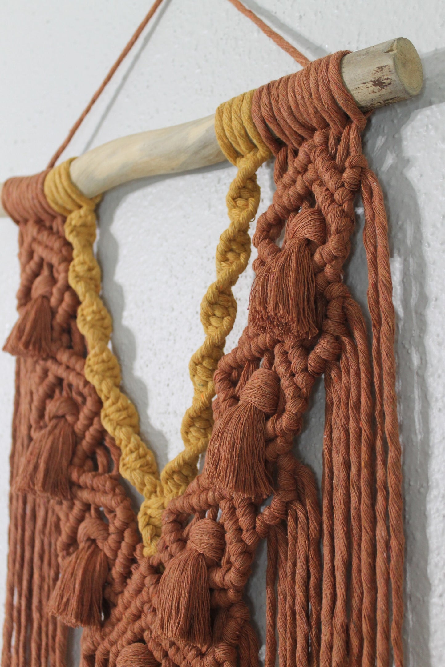 Large rust and mustard macrame wall hanging | wall art | boho | wall decor | wall tapestry | home decor