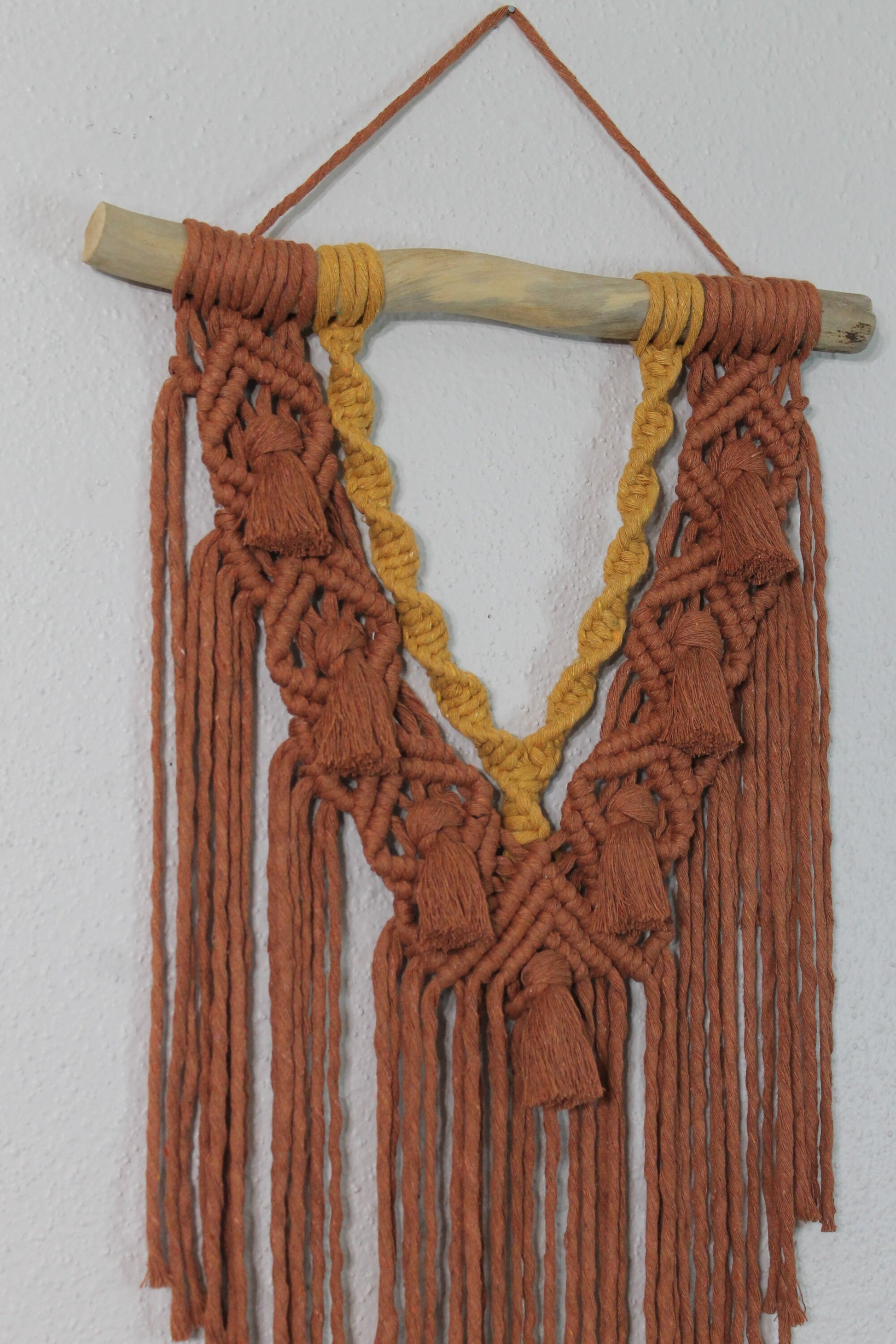 Large rust and mustard macrame wall hanging | wall art | boho | wall decor | wall tapestry | home decor