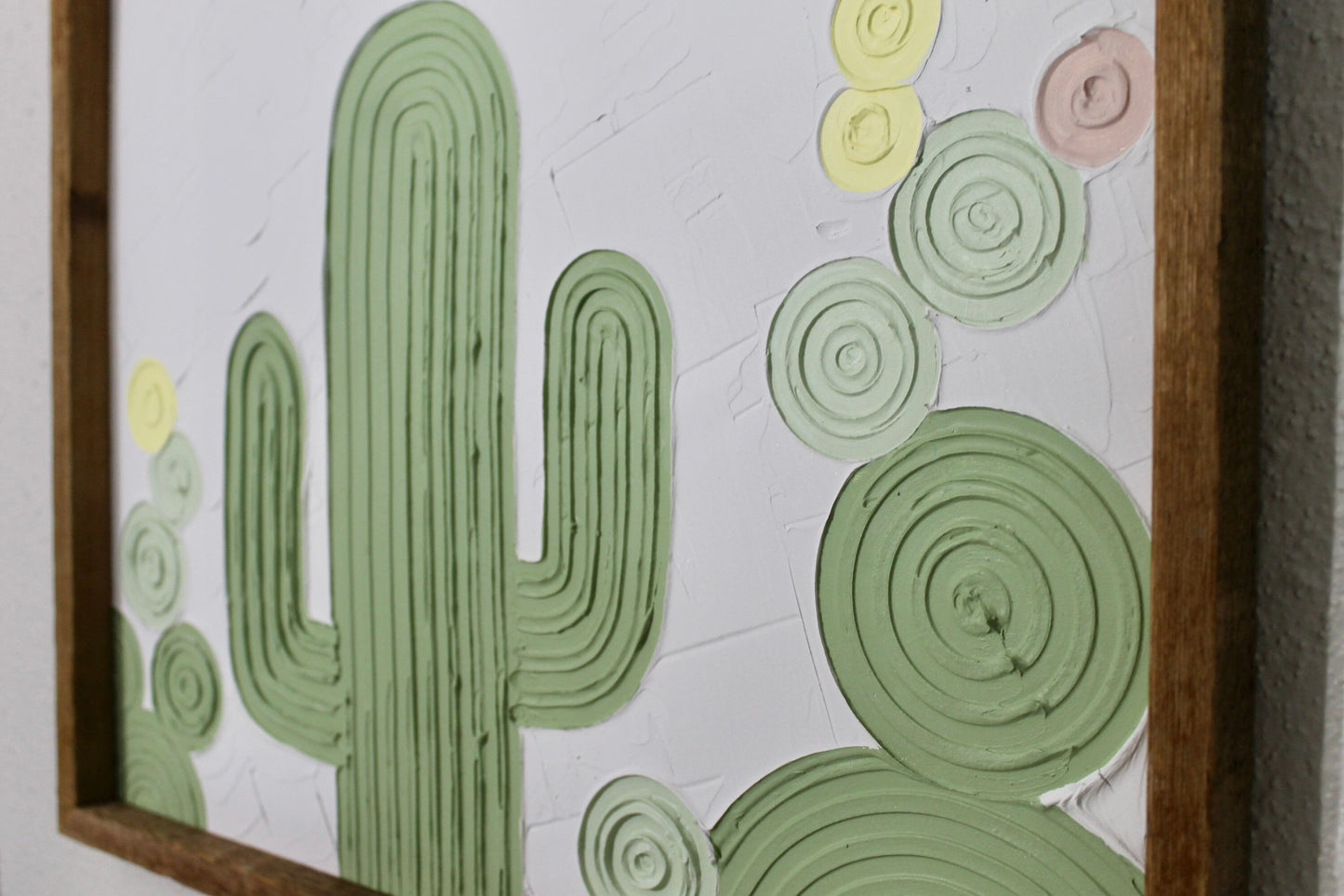 Cactus plaster decor | succulent | handmade barnwood frame | farmhouse decor | home decor | wall decor | handmade decor | plaster art